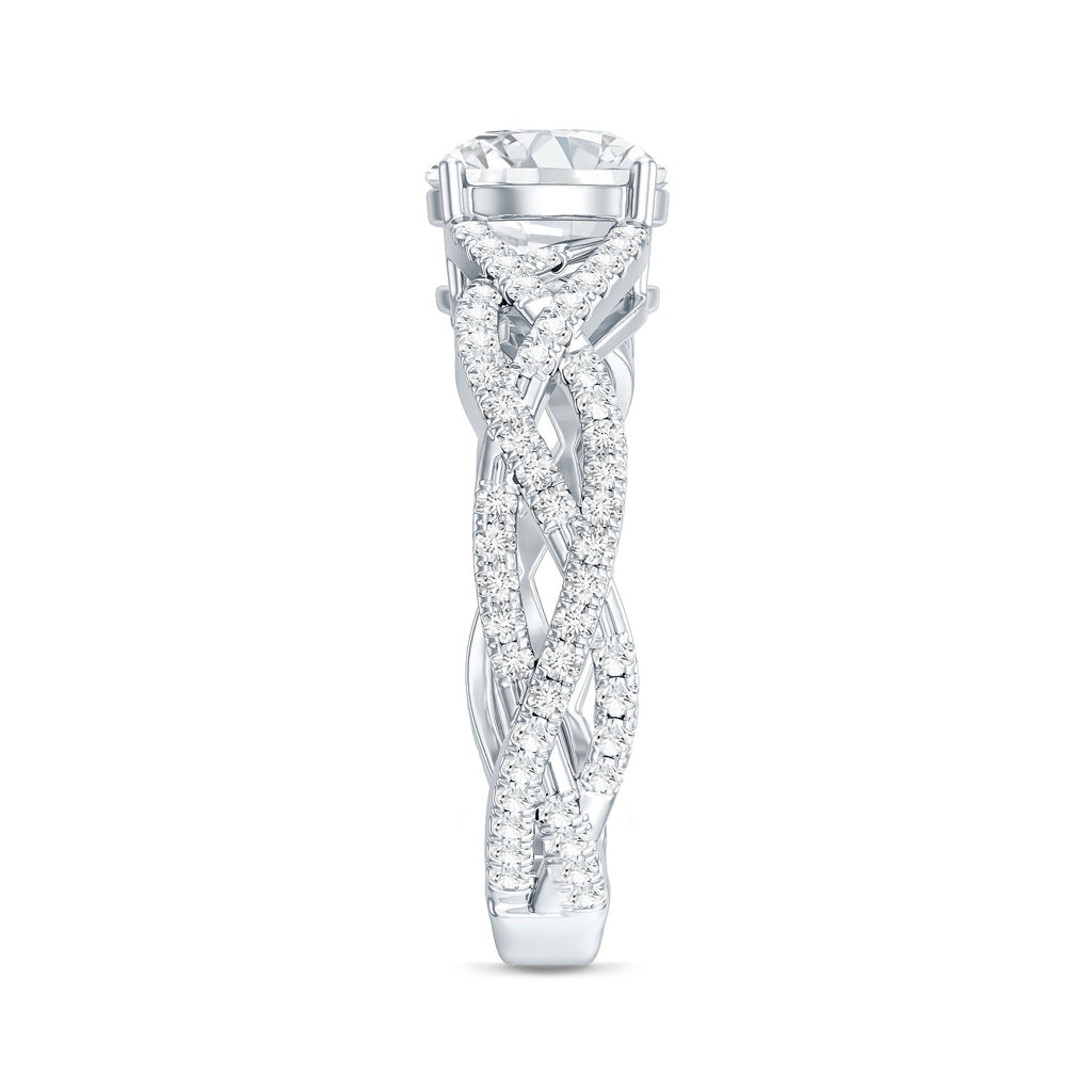 Lab Grown Diamond 8MM Round Engagement Ring With Infinity Twist