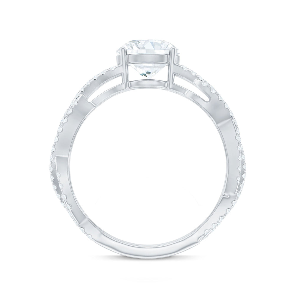 Lab Grown Diamond 8MM Round Engagement Ring With Infinity Twist