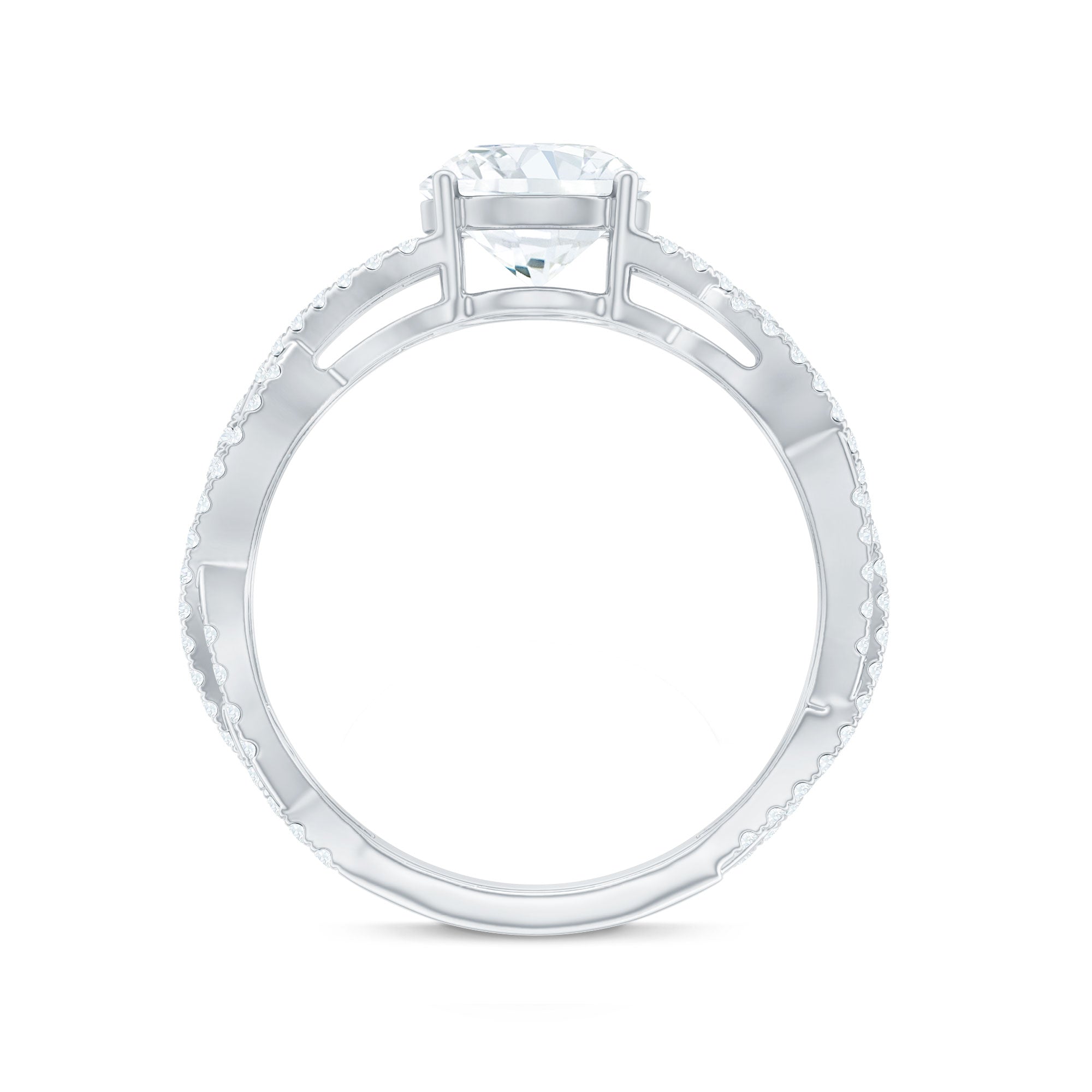 Lab Grown Diamond 8MM Round Engagement Ring With Infinity Twist