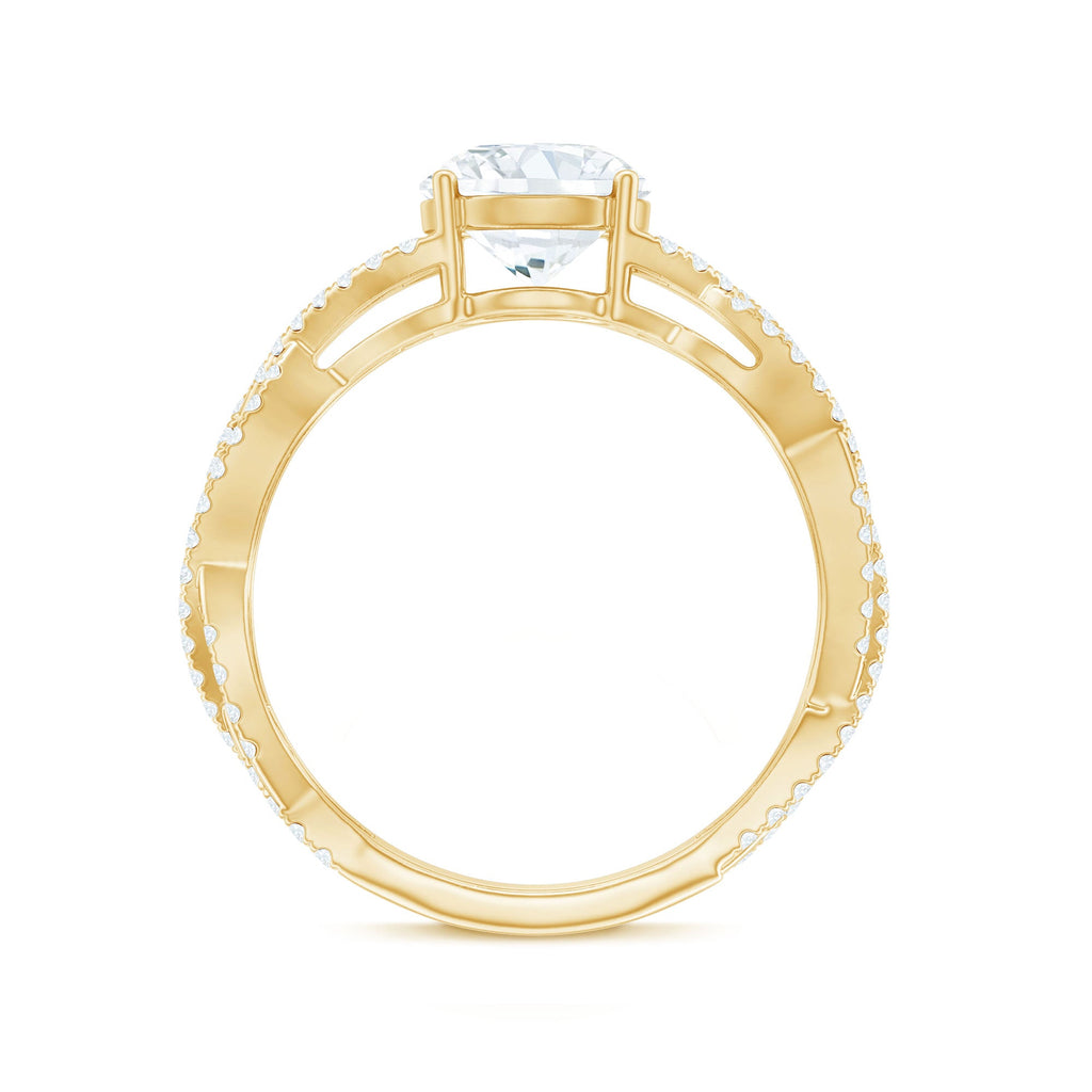 Lab Grown Diamond 8MM Round Engagement Ring With Infinity Twist