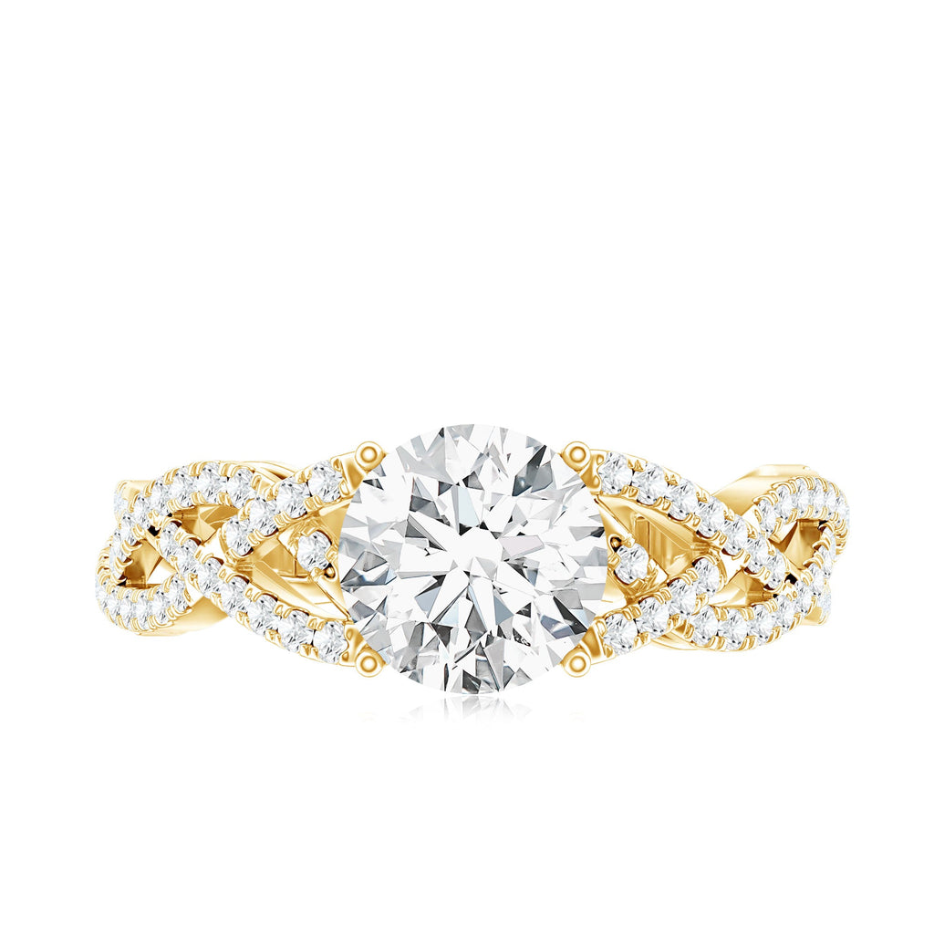 Lab Grown Diamond 8MM Round Engagement Ring With Infinity Twist