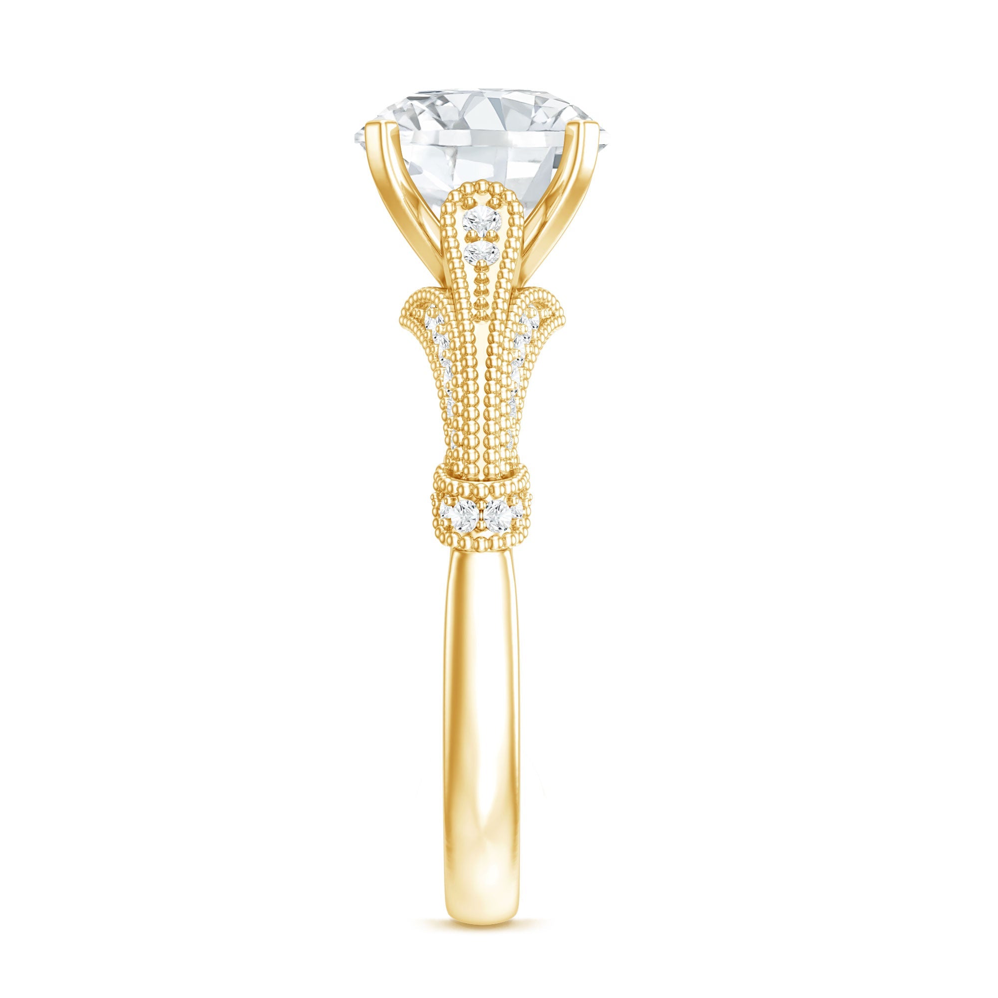 2 Carat Lab Grown Diamond Art Deco Solitaire Engagement Ring