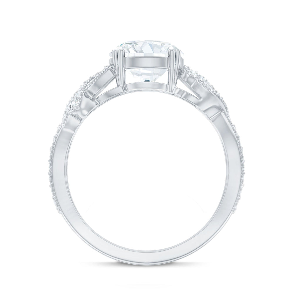 8 MM Solitaire Lab Grown Diamond Non Traditional Engagement Ring