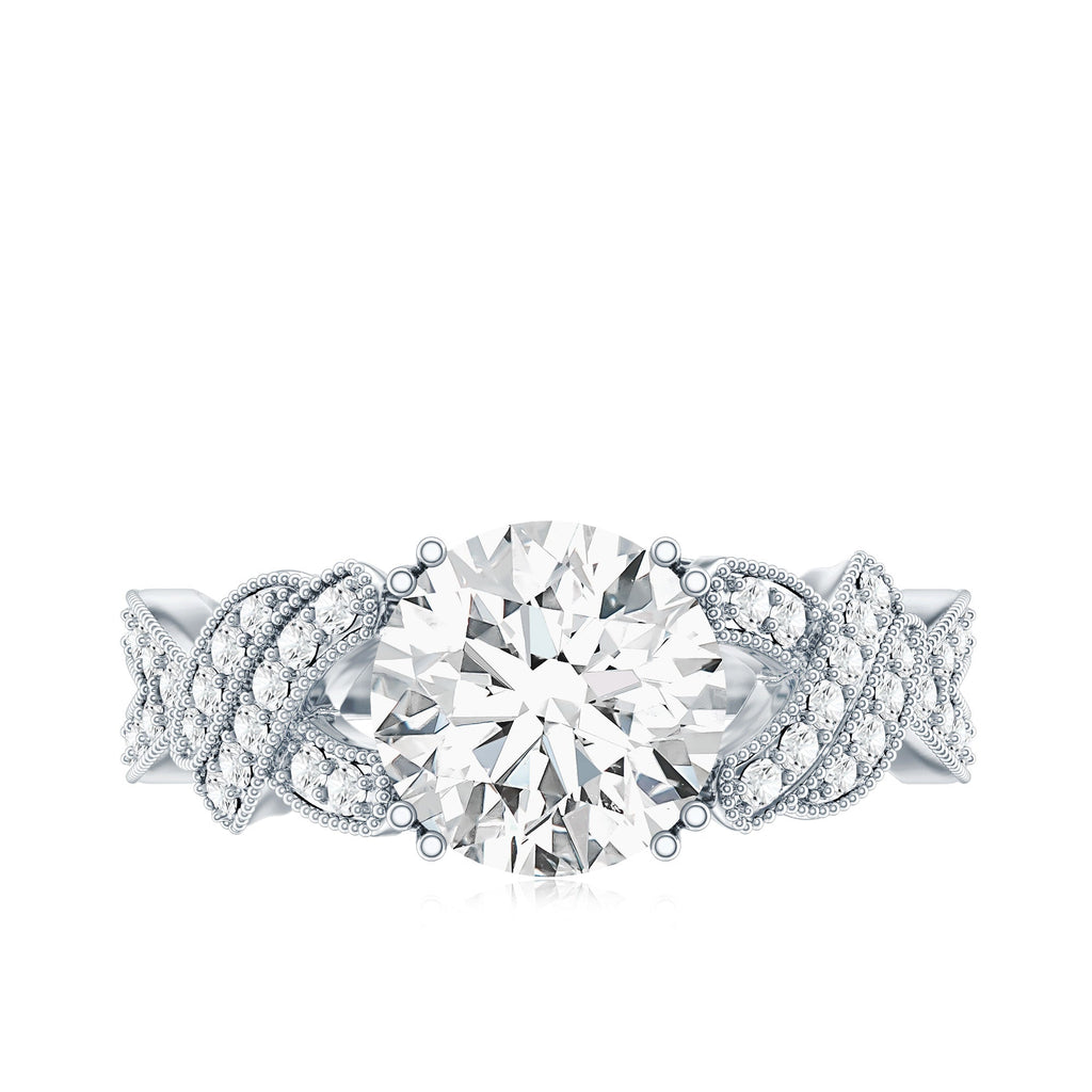 8 MM Solitaire Lab Grown Diamond Non Traditional Engagement Ring