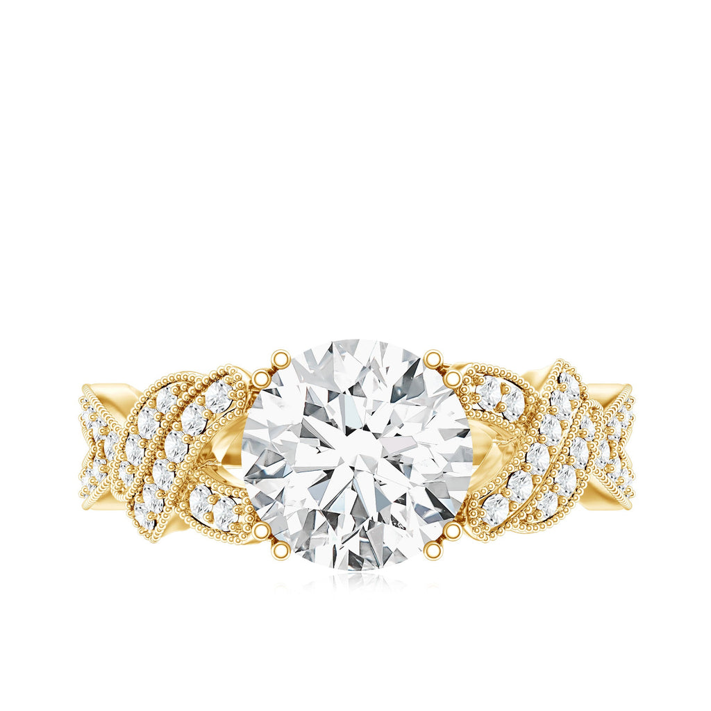 8 MM Solitaire Lab Grown Diamond Non Traditional Engagement Ring