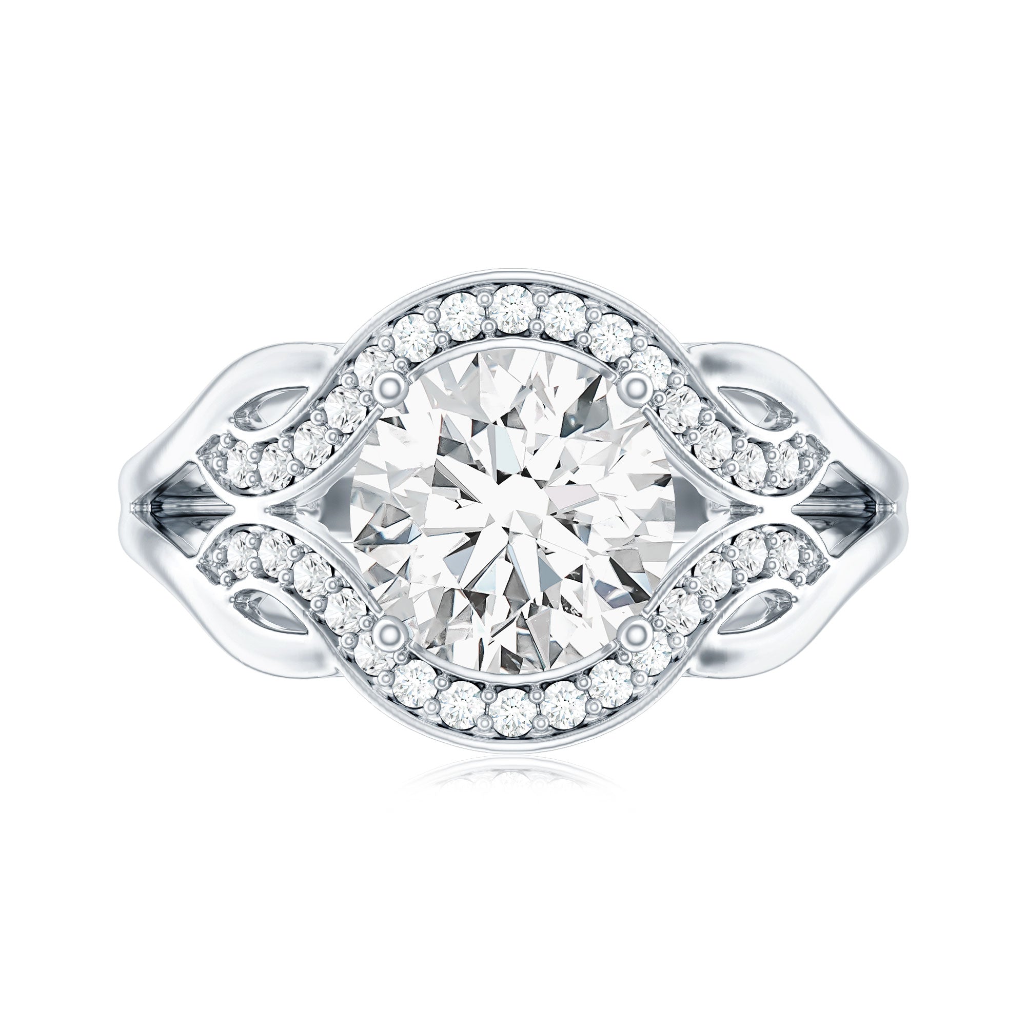 2 Carat Lab Grown Diamond Art Deco Engagement Ring