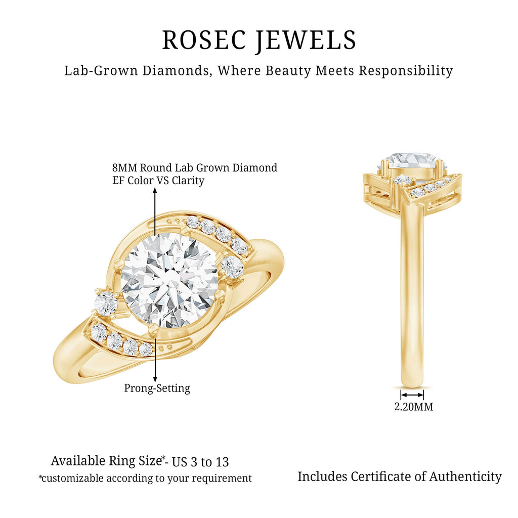 2 Carat Lab Grown Diamond Bypass Engagement Ring