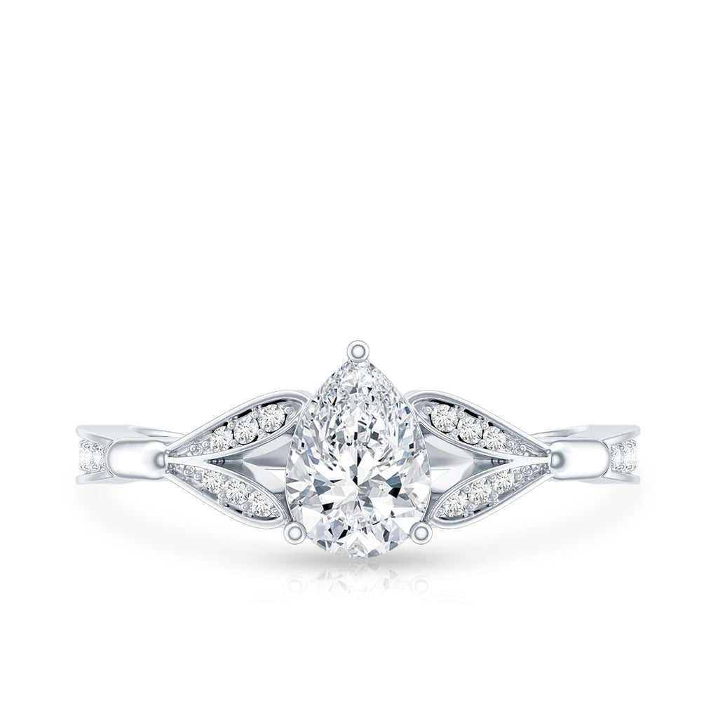 Lab Grown Diamond Teardrop Split Shank Engagement Ring