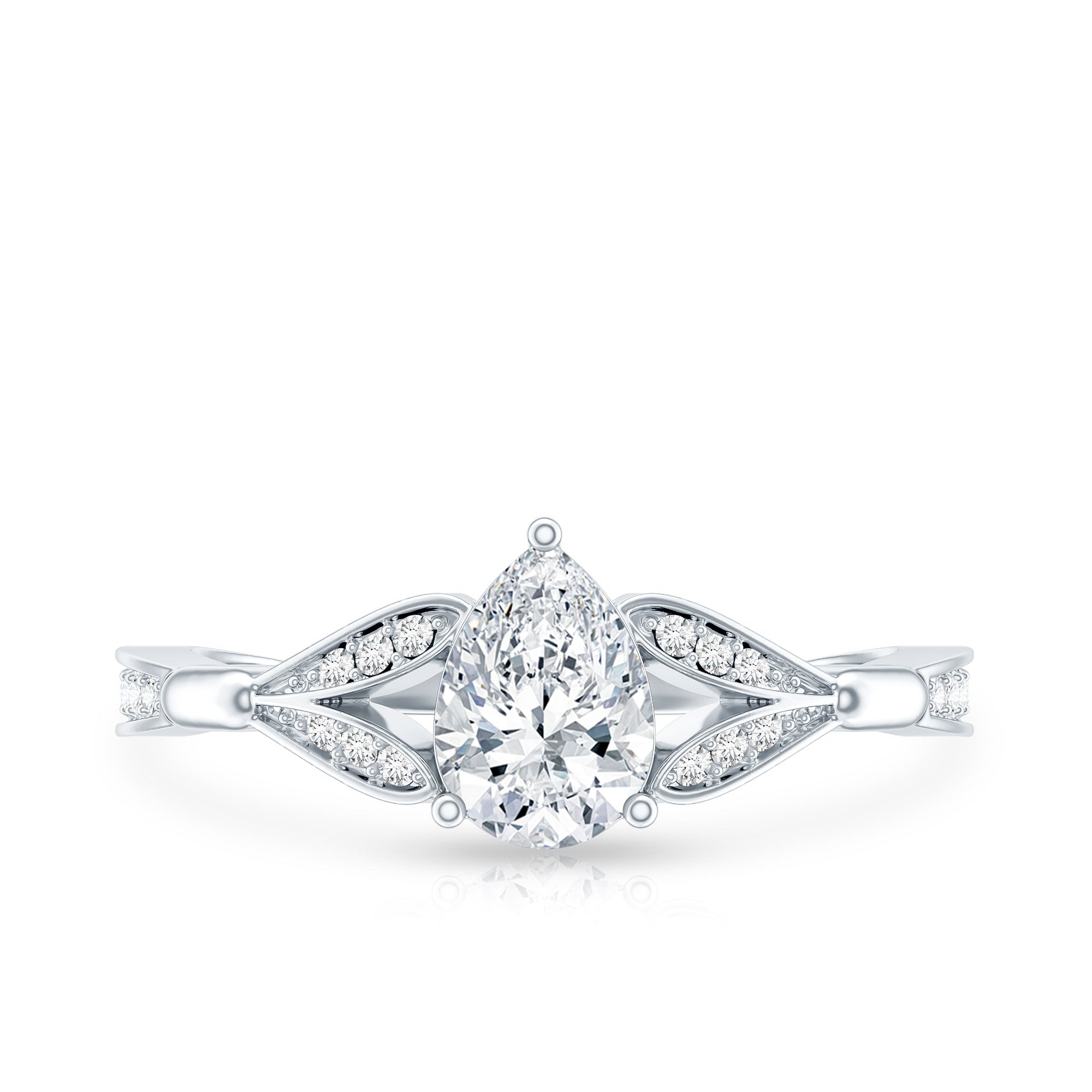 Lab Grown Diamond Teardrop Split Shank Engagement Ring