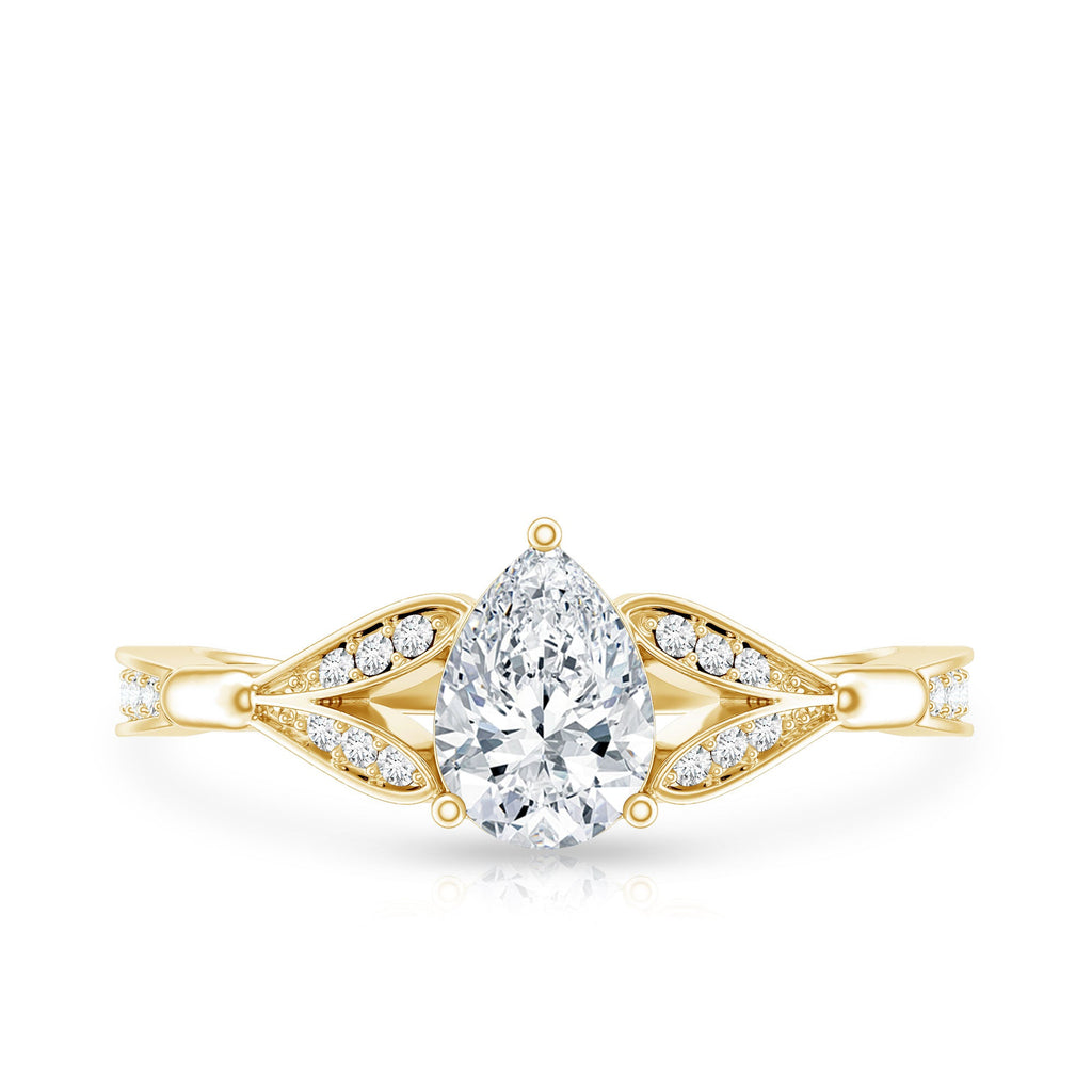 Lab Grown Diamond Teardrop Split Shank Engagement Ring