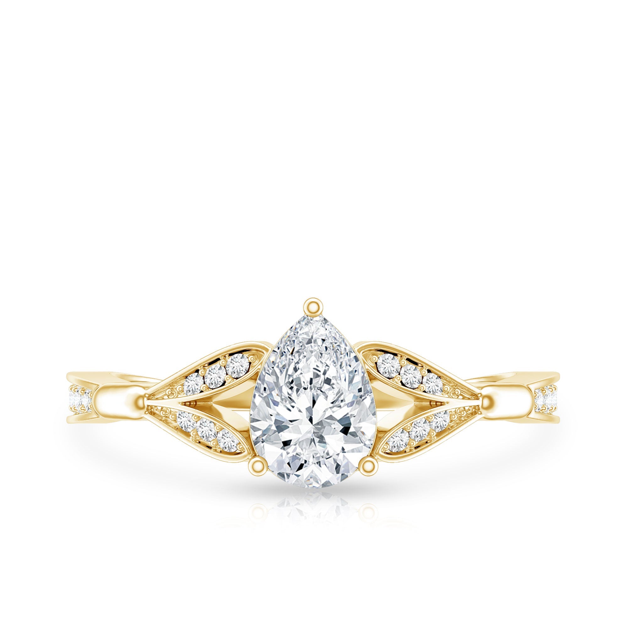 Lab Grown Diamond Teardrop Split Shank Engagement Ring