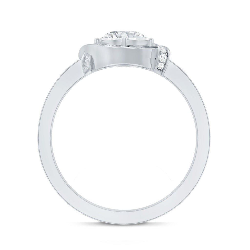 1 Carat Lab Grown Diamond Designer Halo Engagement Ring