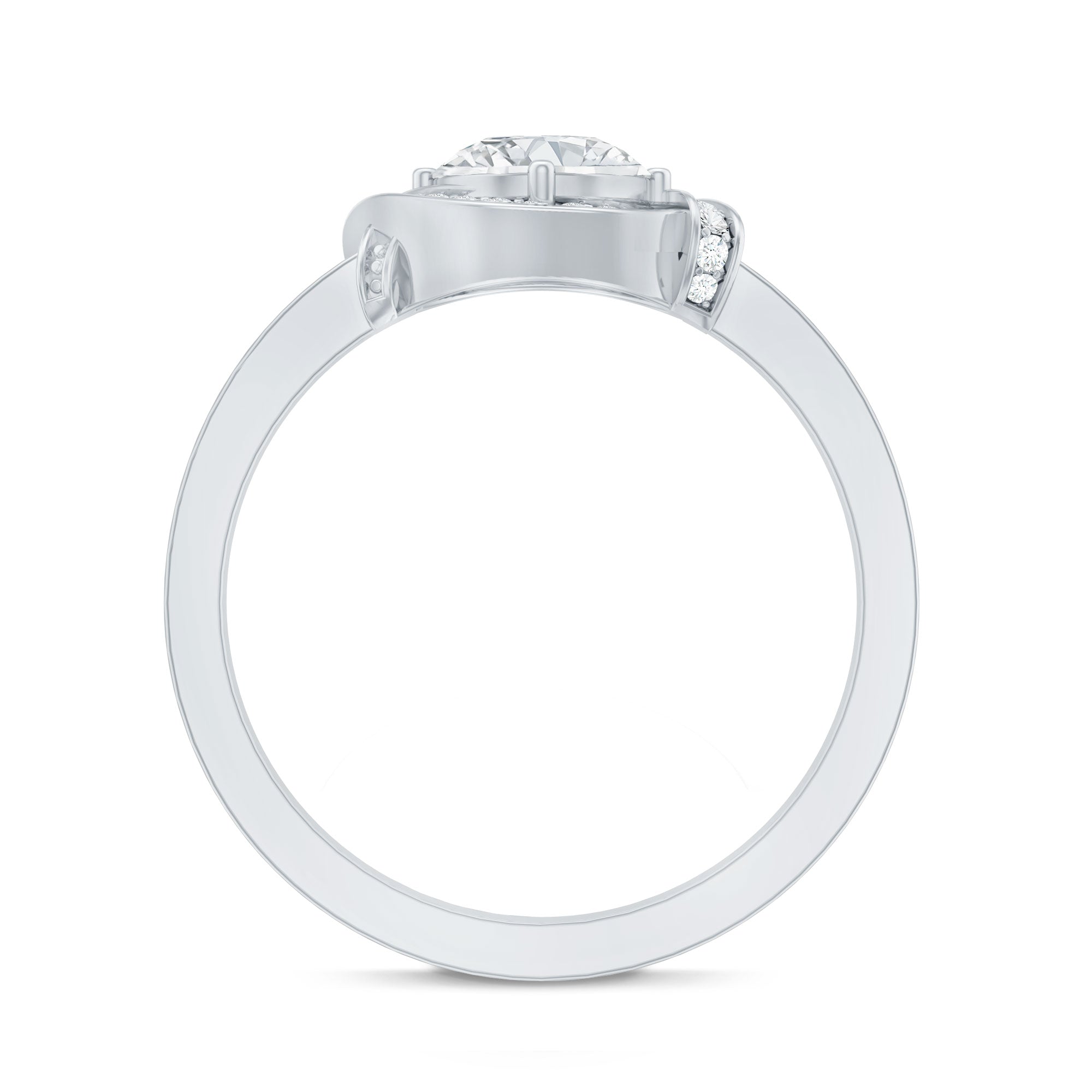 1 Carat Lab Grown Diamond Designer Halo Engagement Ring