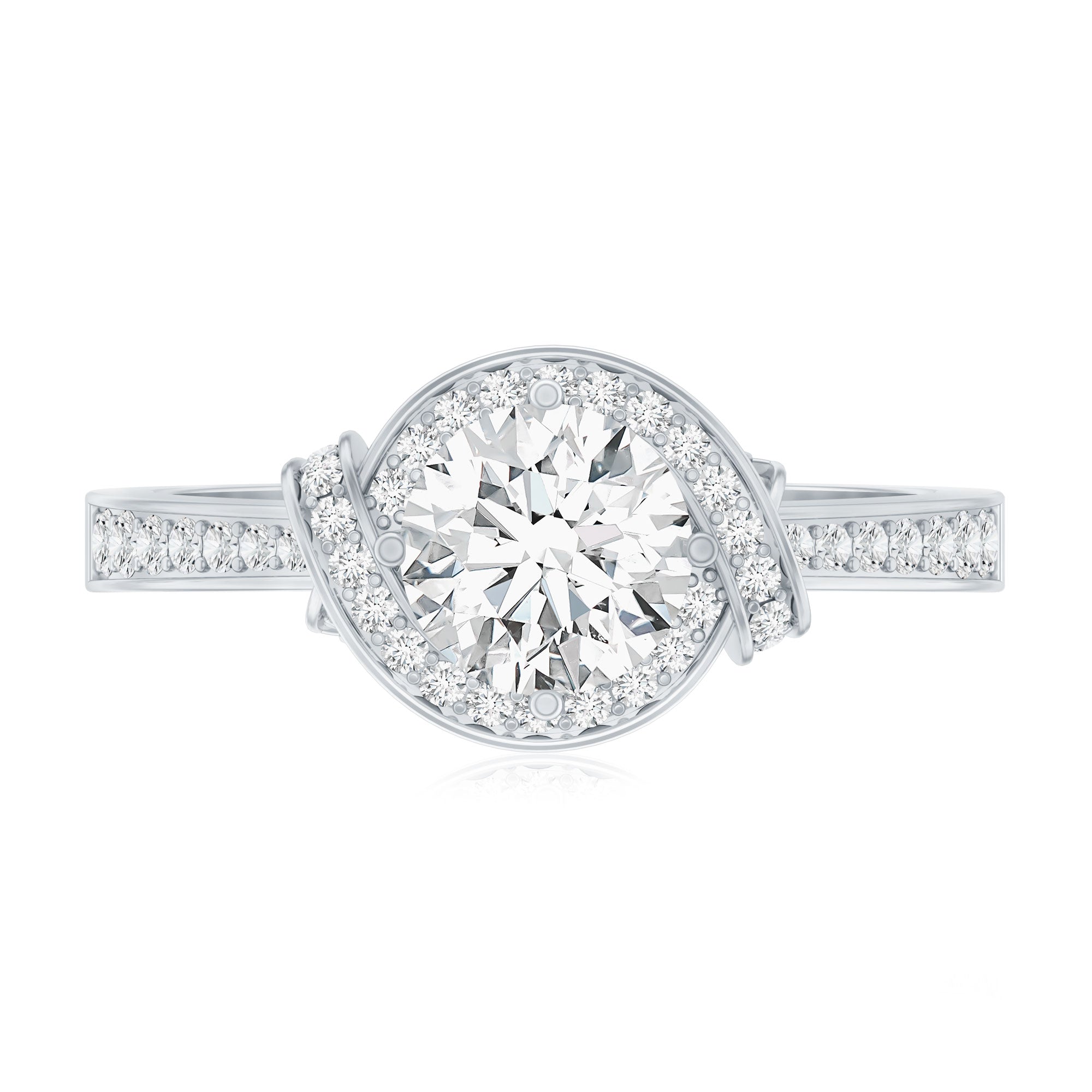1 Carat Lab Grown Diamond Designer Halo Engagement Ring