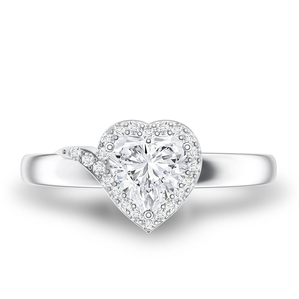 Certified Heart Shape Lab Grown Diamond Engagement Ring