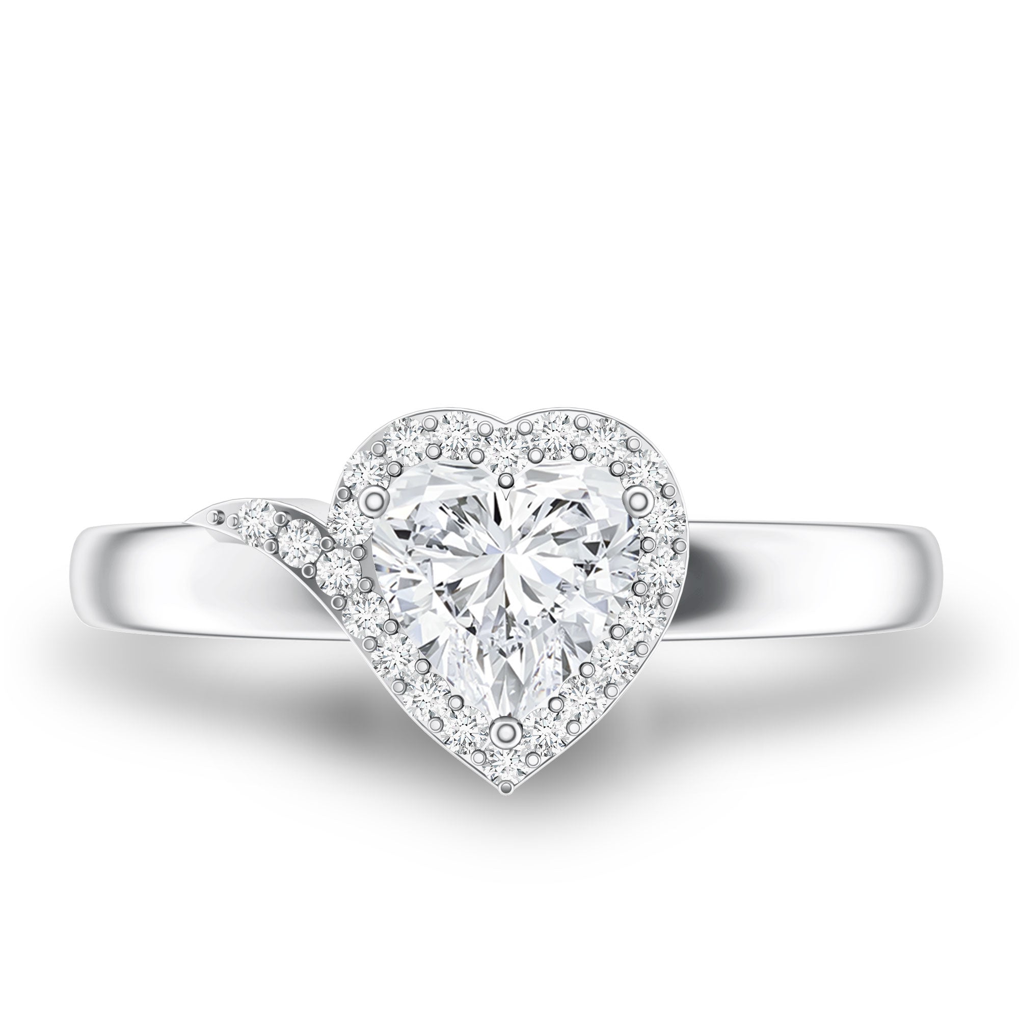 Certified Heart Shape Lab Grown Diamond Engagement Ring