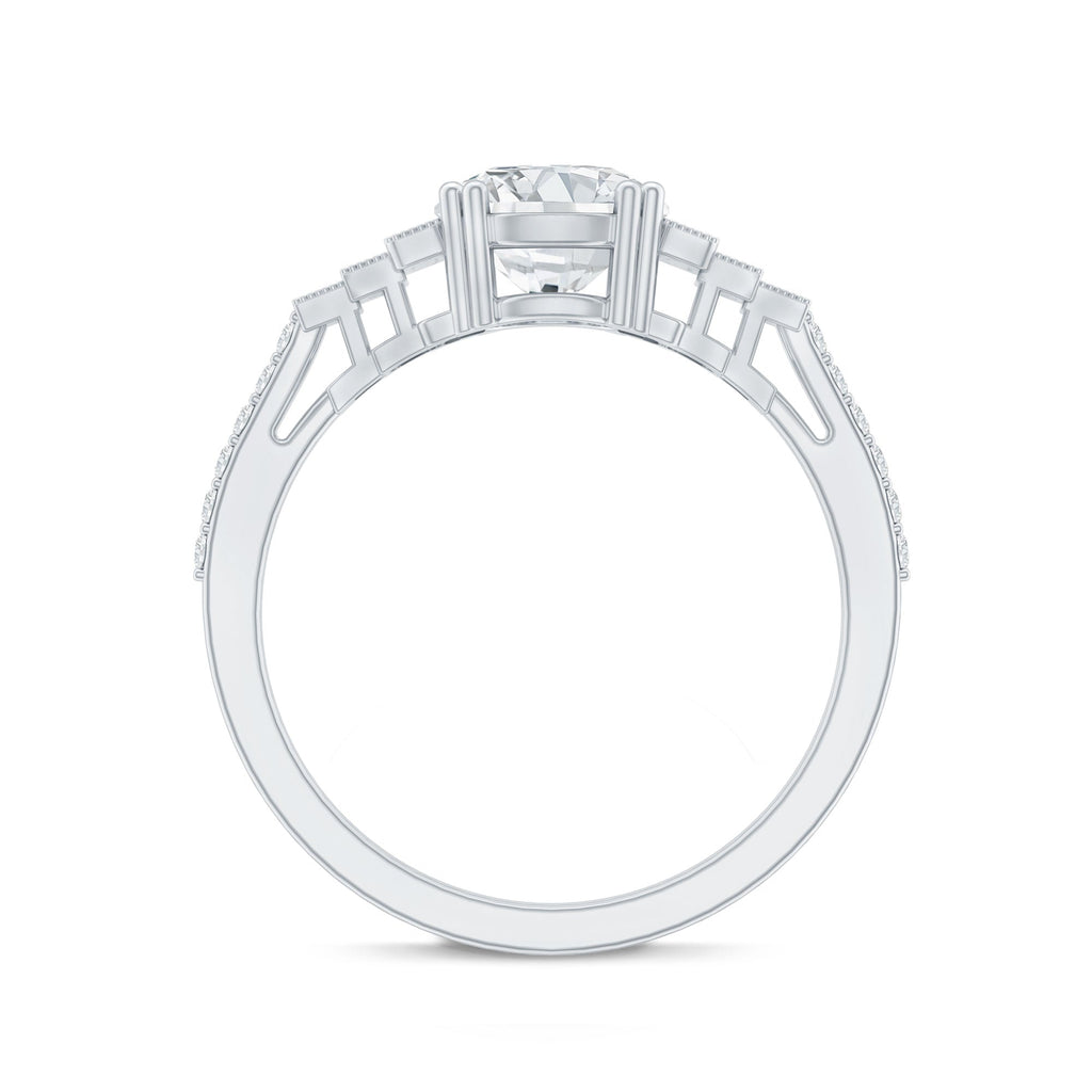 8 MM Lab Grown Diamond Retro Engagement Ring