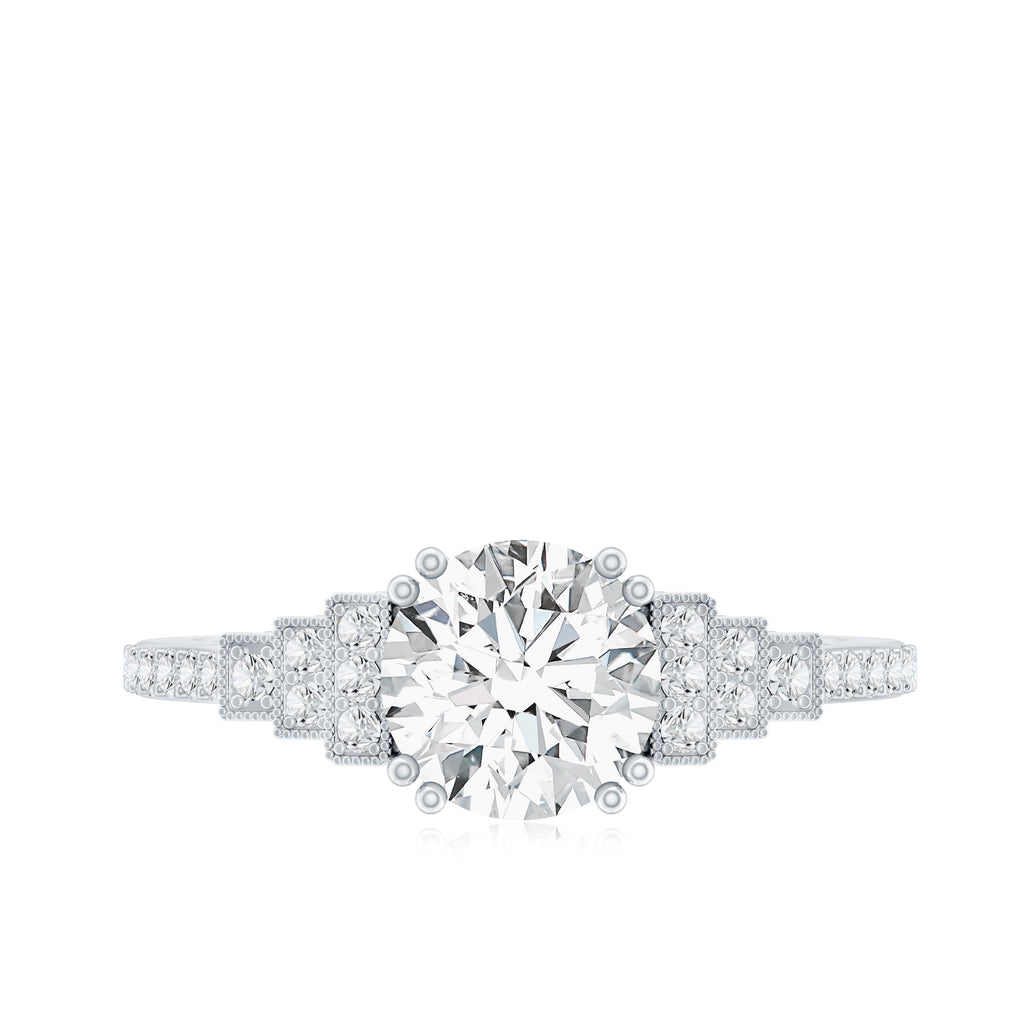 8 MM Lab Grown Diamond Retro Engagement Ring