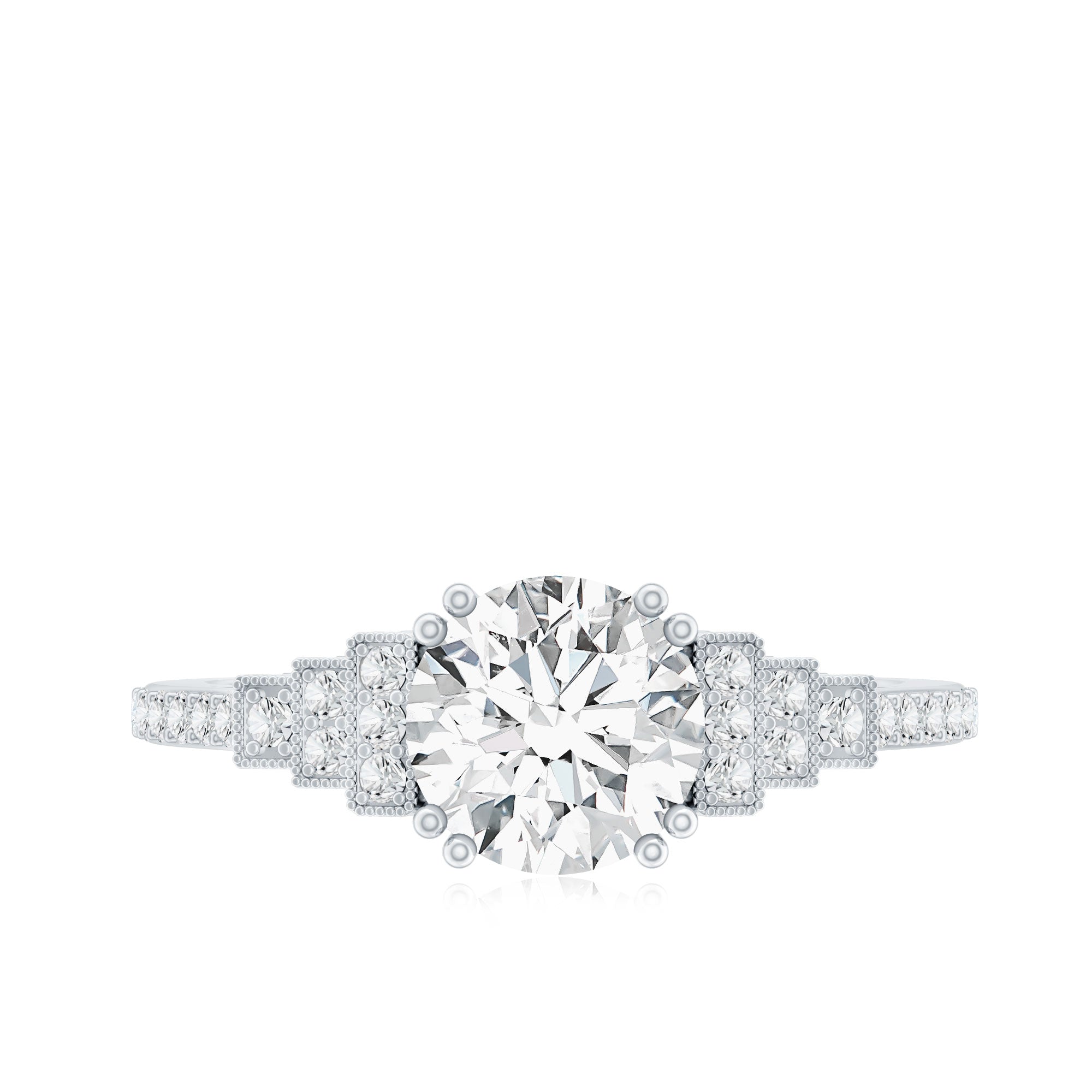 8 MM Lab Grown Diamond Retro Engagement Ring