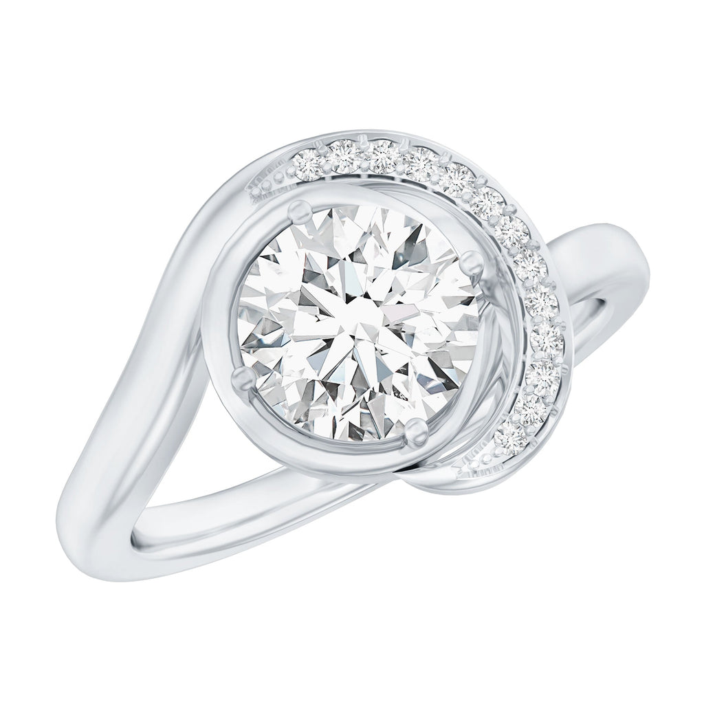7 MM Lab Grown Diamond Unique Engagement Ring For Her