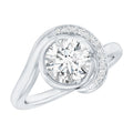 7 MM Lab Grown Diamond Unique Engagement Ring For Her