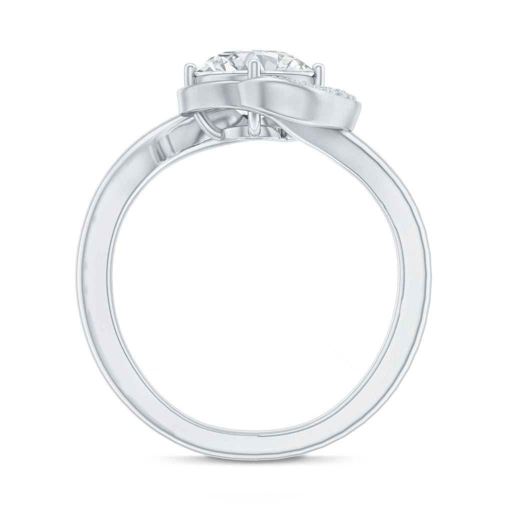7 MM Lab Grown Diamond Unique Engagement Ring For Her