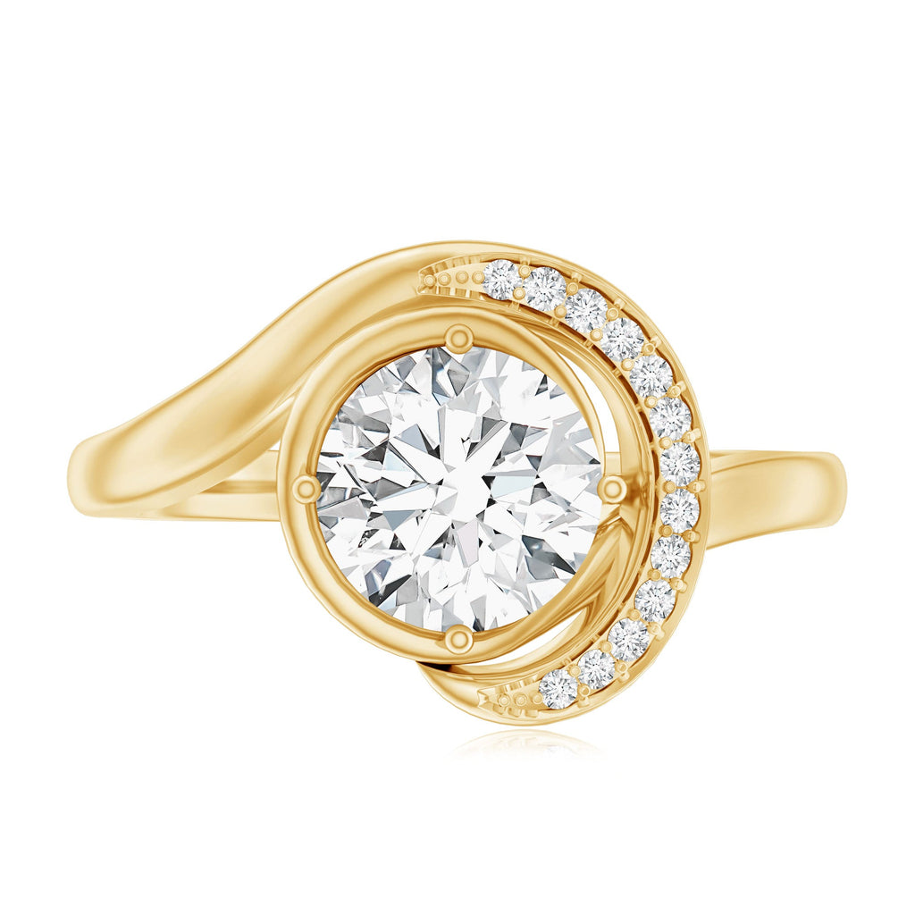 7 MM Lab Grown Diamond Unique Engagement Ring For Her
