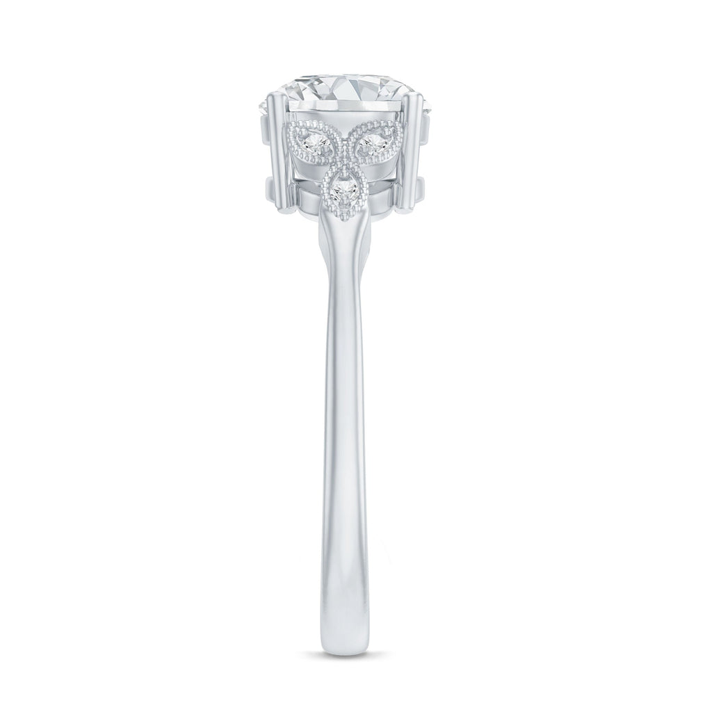 8 MM Round Lab Grown Diamond Vine Engagement Ring