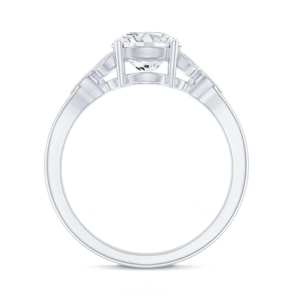 8 MM Round Lab Grown Diamond Vine Engagement Ring