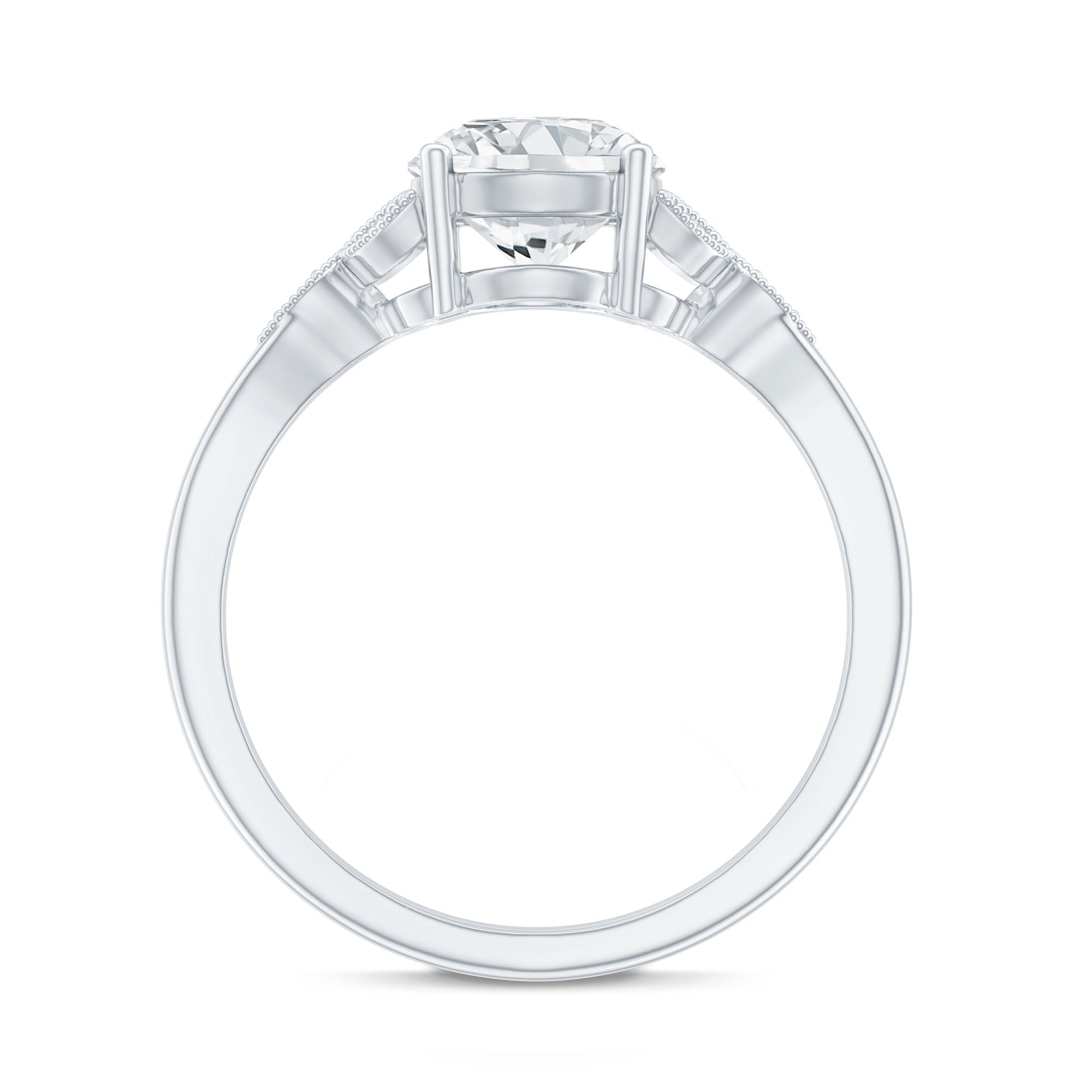 8 MM Round Lab Grown Diamond Vine Engagement Ring