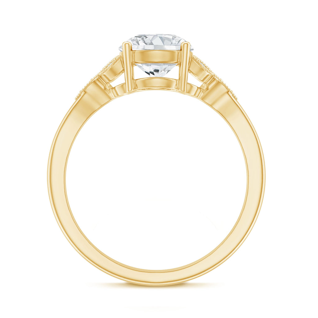 8 MM Round Lab Grown Diamond Vine Engagement Ring