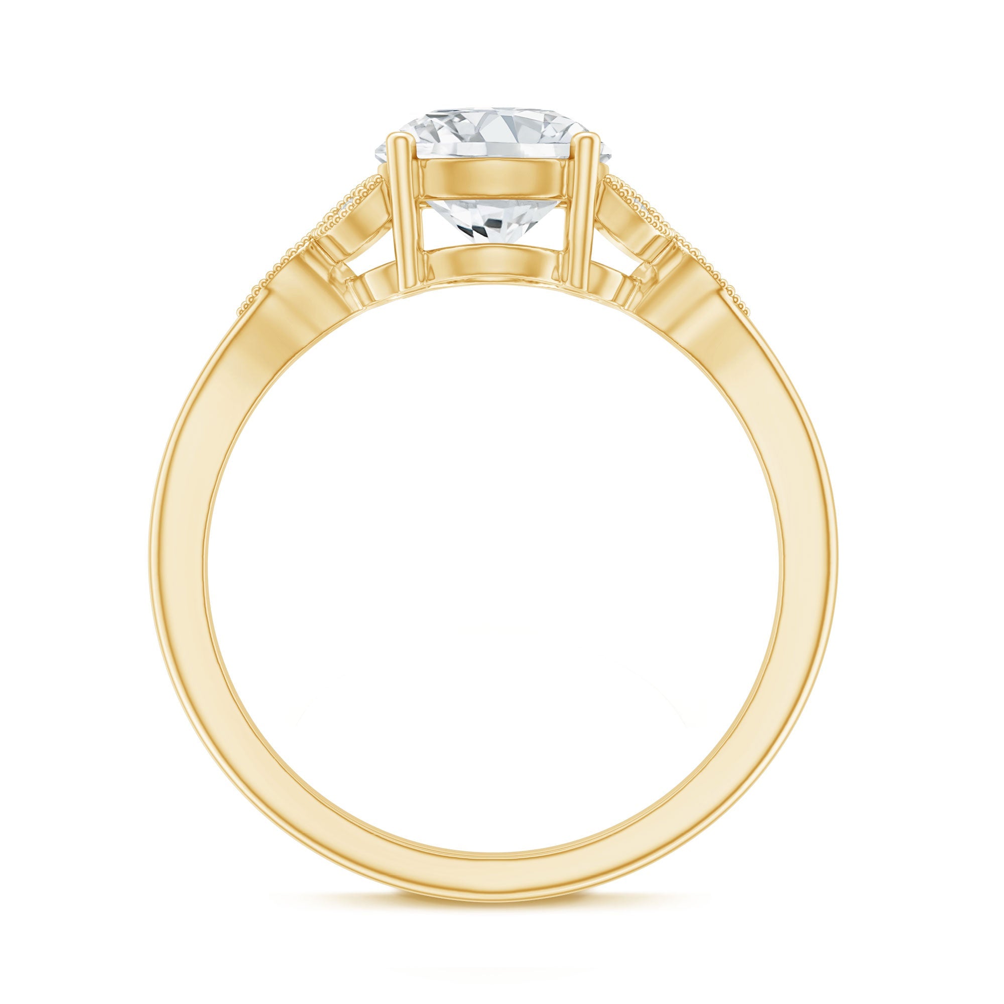 8 MM Round Lab Grown Diamond Vine Engagement Ring