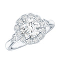 Certified 8 MM Lab Grown Diamond Flower Halo Engagement Ring