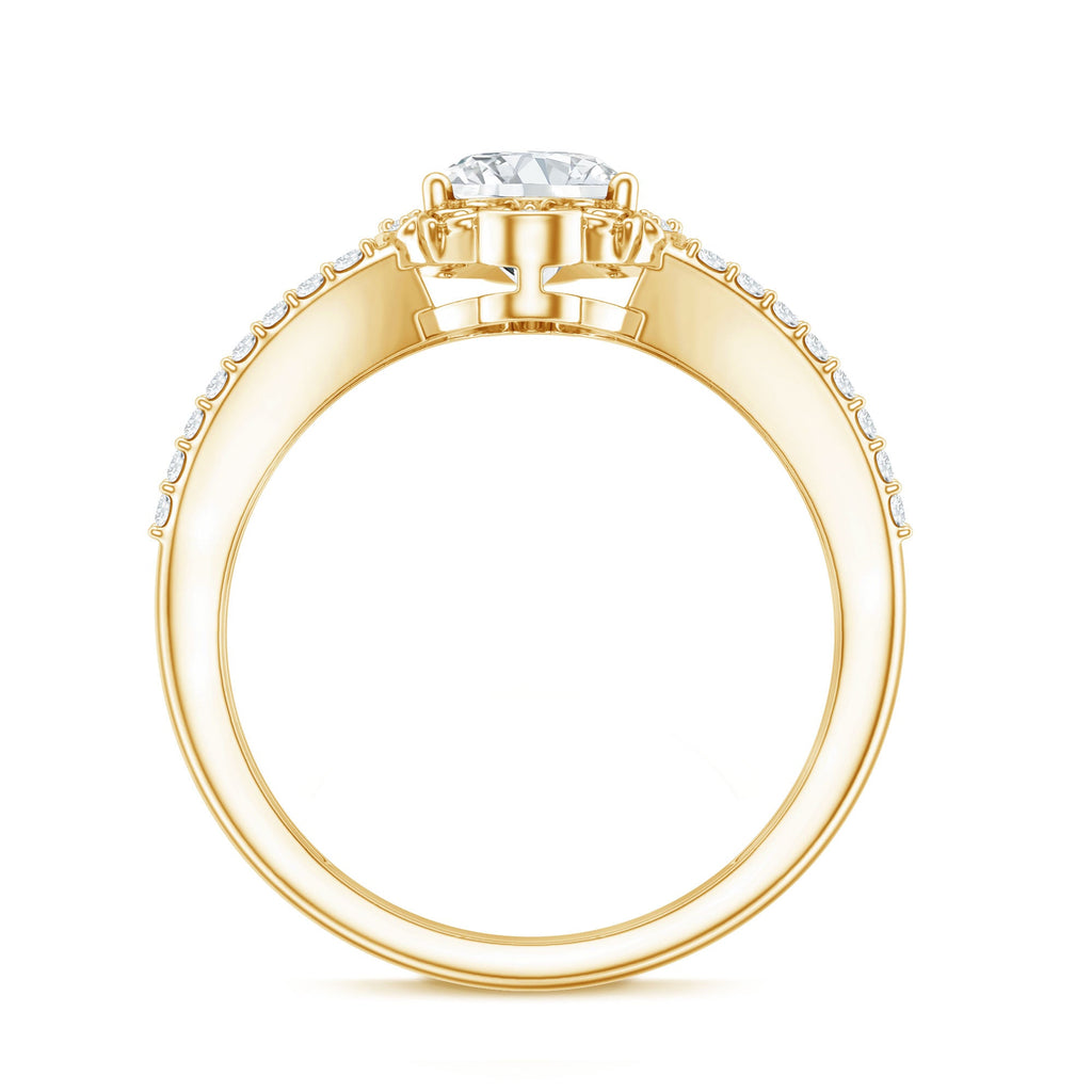 6X8 MM Oval Lab Grown Diamond Vintage Engagement Ring For Women