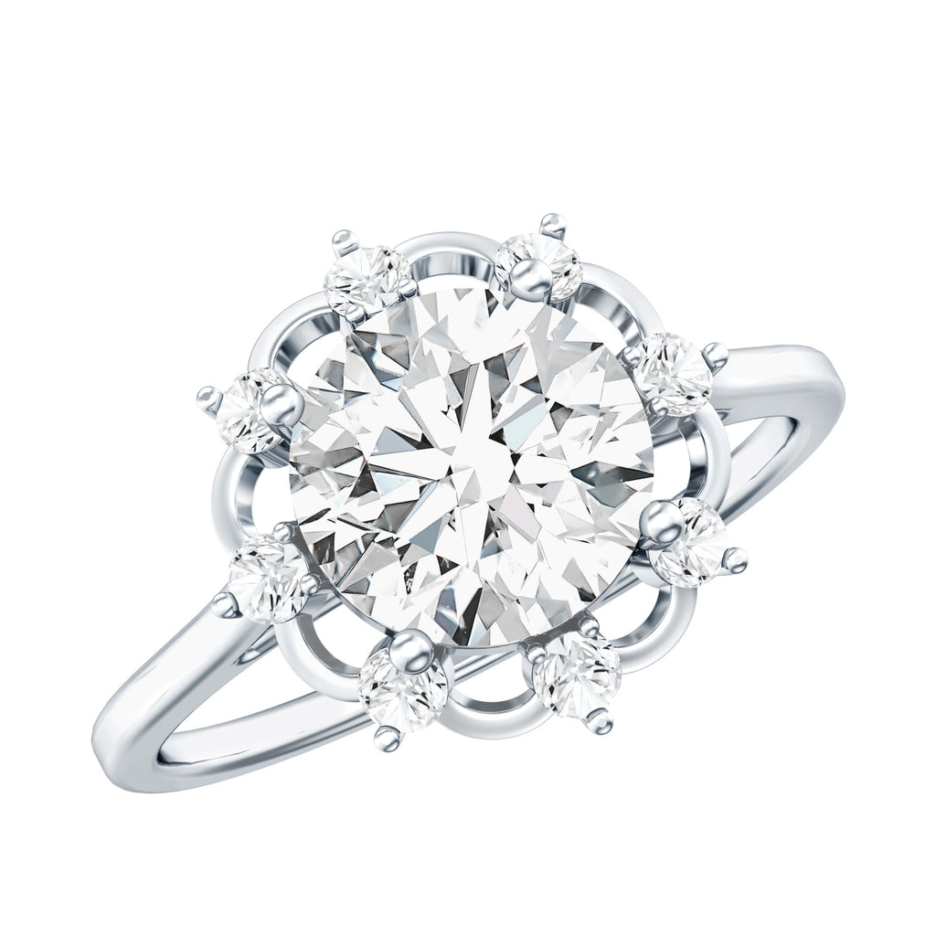 8 MM Lab Grown Diamond Statement Engagement Ring