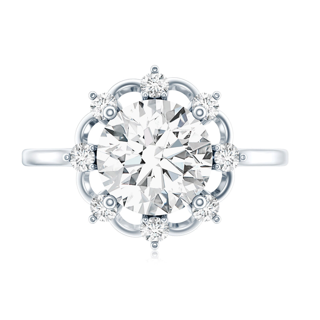 8 MM Lab Grown Diamond Statement Engagement Ring
