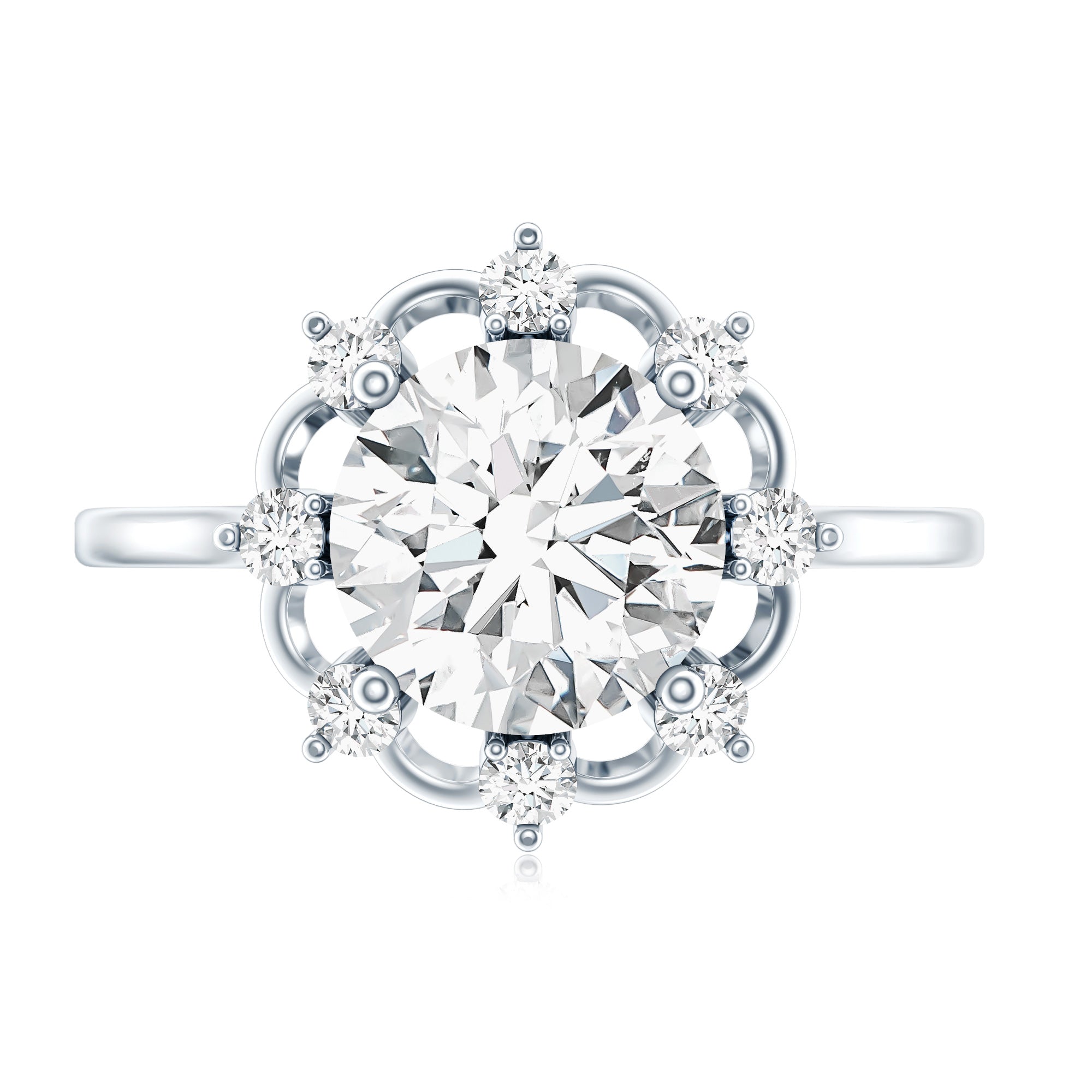 8 MM Lab Grown Diamond Statement Engagement Ring