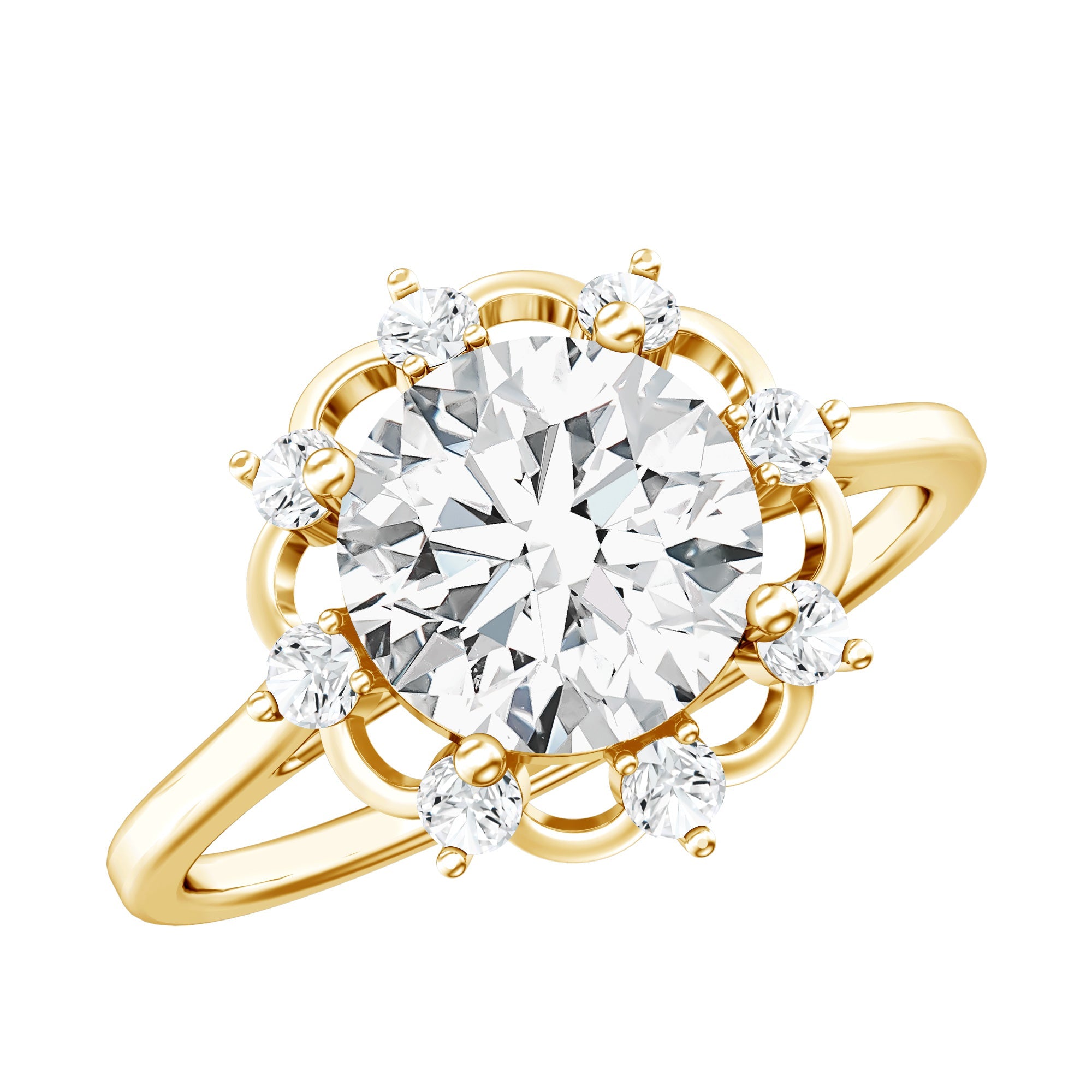 8 MM Lab Grown Diamond Statement Engagement Ring