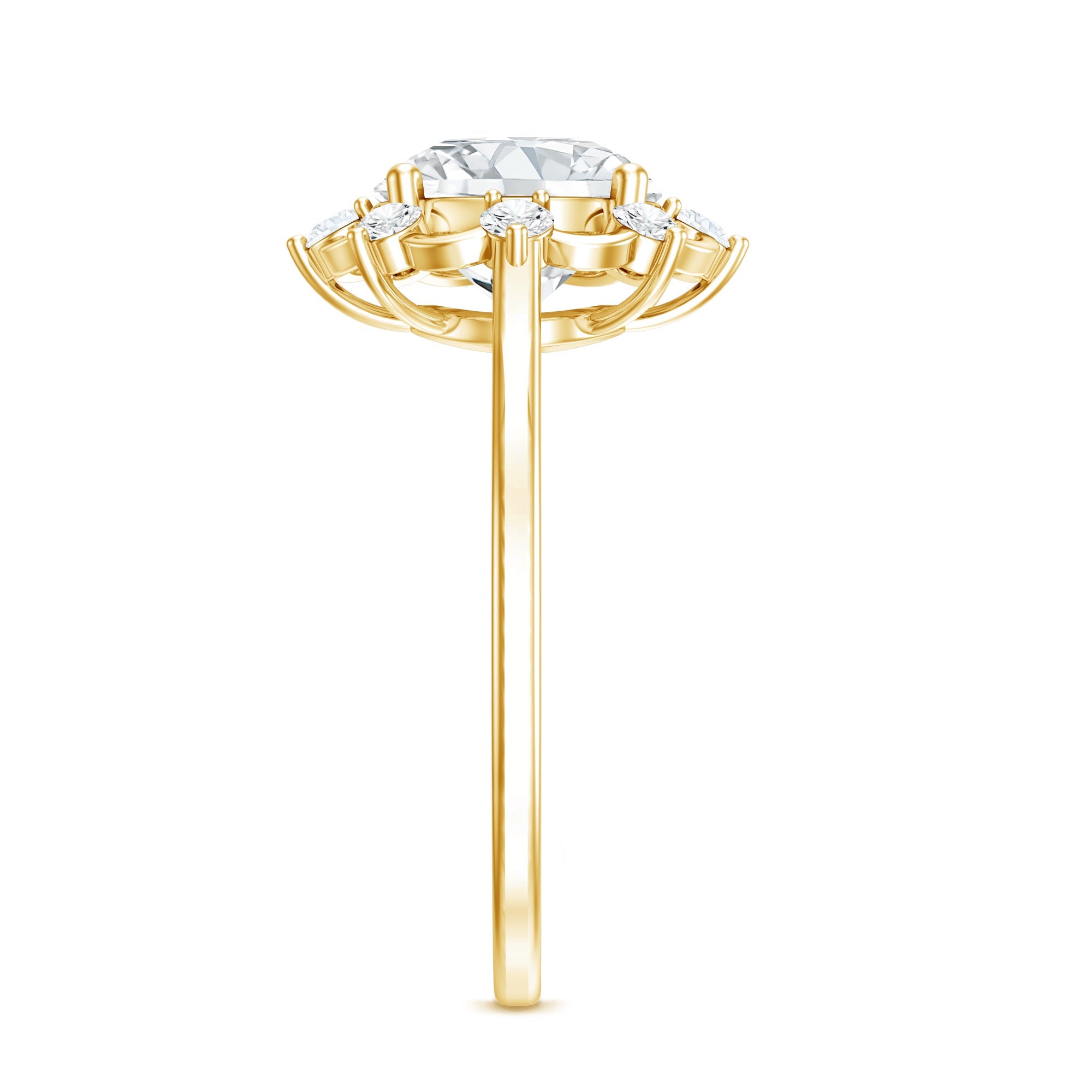 8 MM Lab Grown Diamond Statement Engagement Ring