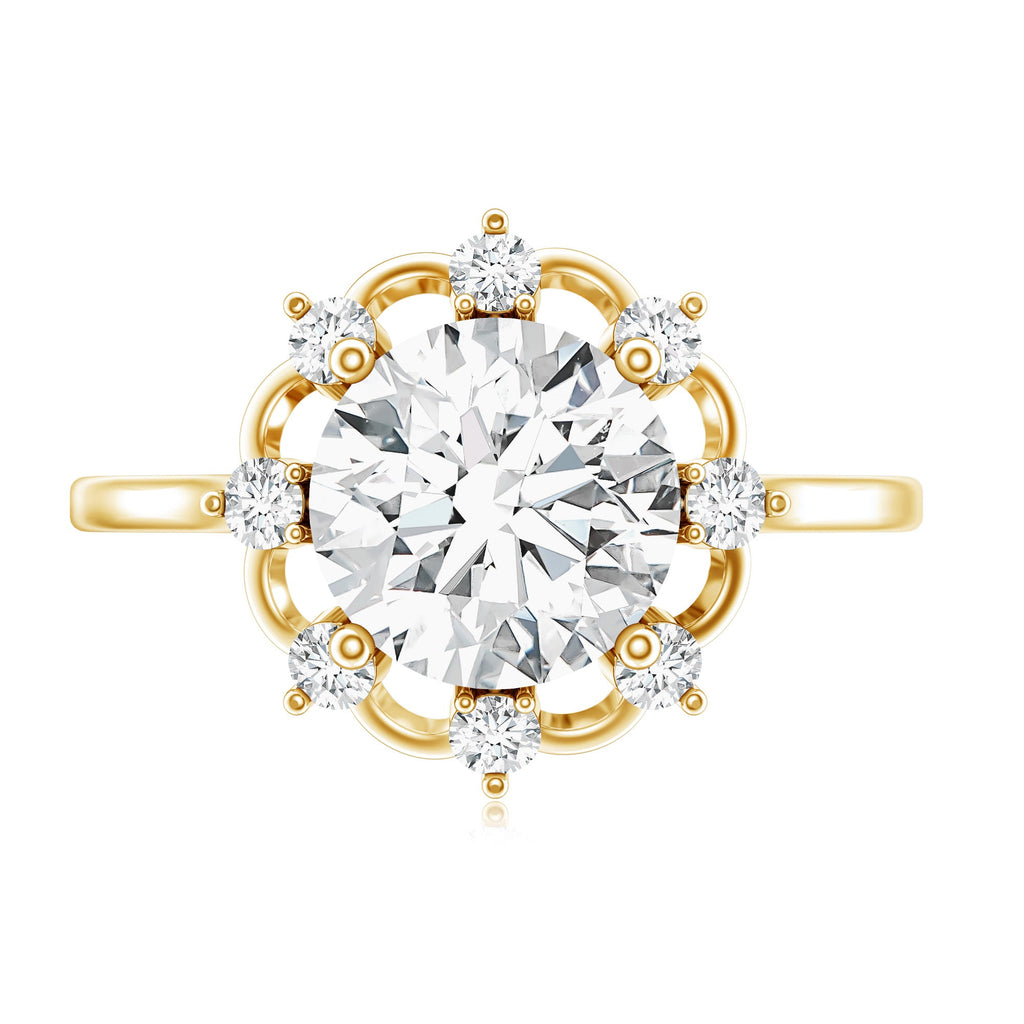 8 MM Lab Grown Diamond Statement Engagement Ring