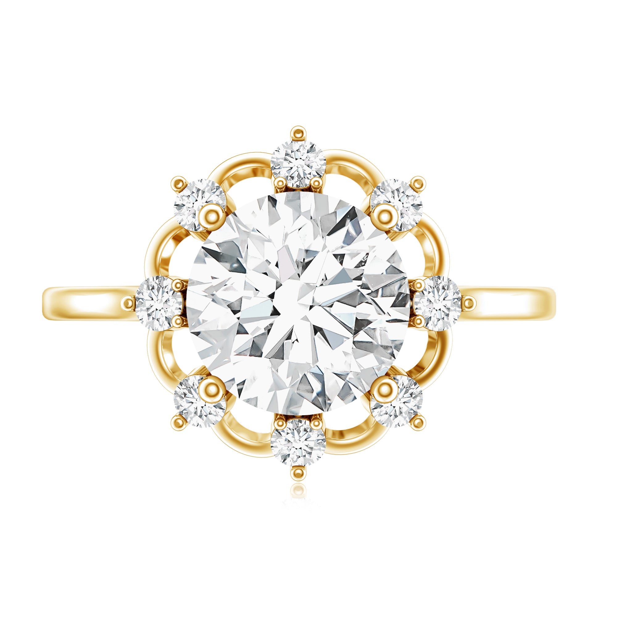 8 MM Lab Grown Diamond Statement Engagement Ring