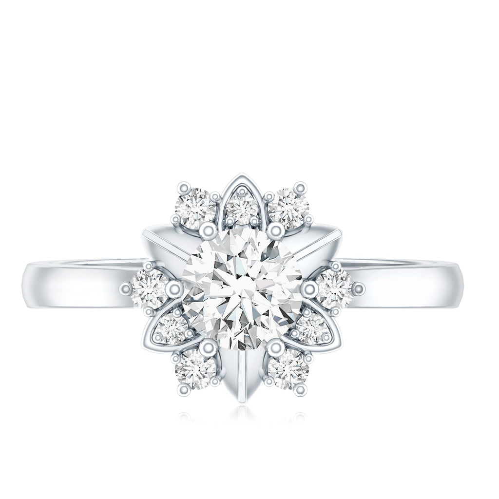 Certified Lab Grown Diamond Nature Engagement Ring