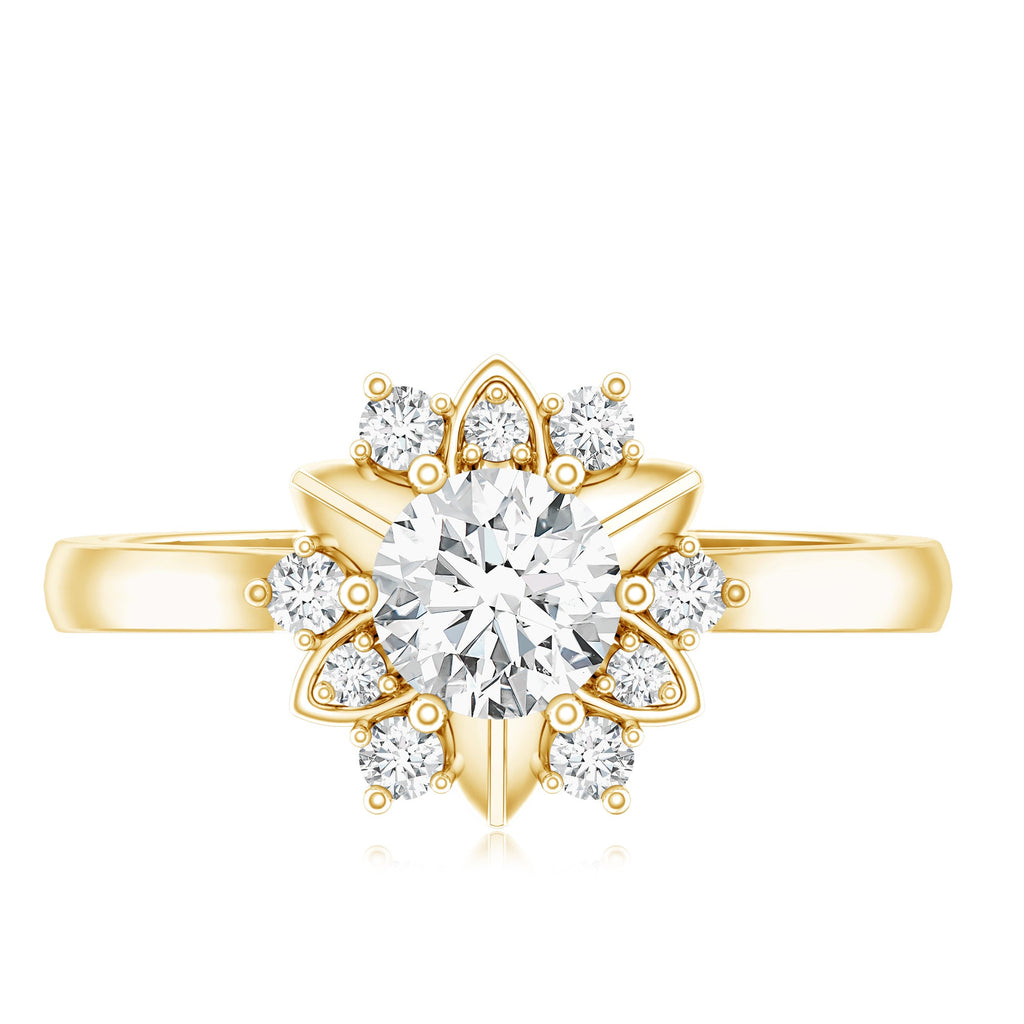Certified Lab Grown Diamond Nature Engagement Ring