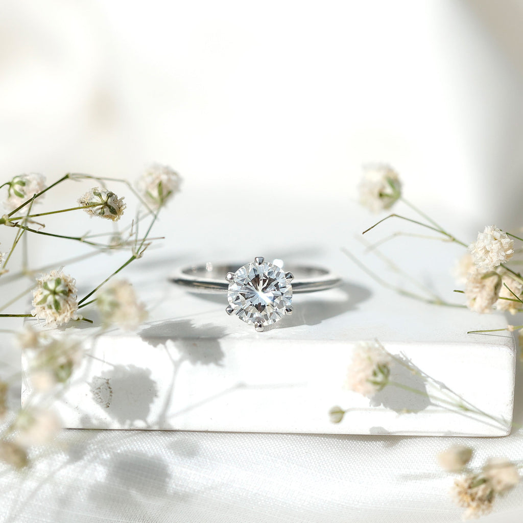 2 Carat Lab Grown Diamond Six Prongs Engagement Ring