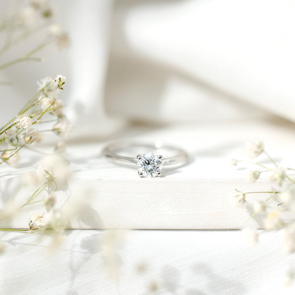 Certified Lab Grown Diamond 6 MM Circle Engagement Ring