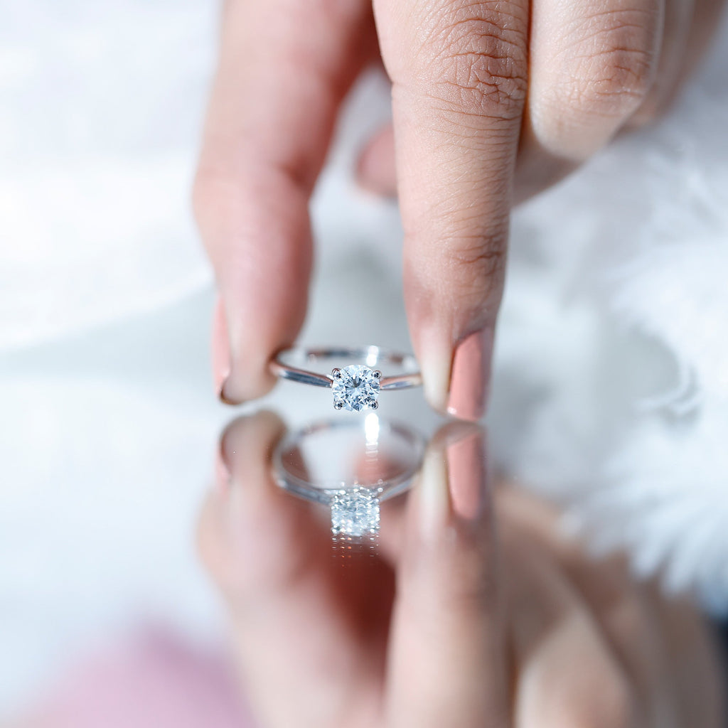 Certified Lab Grown Diamond 6 MM Circle Engagement Ring