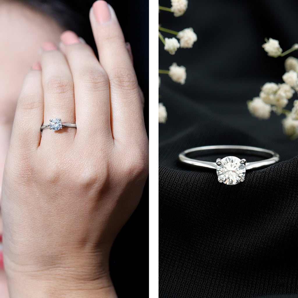 Certified Lab Grown Diamond 6 MM Circle Engagement Ring