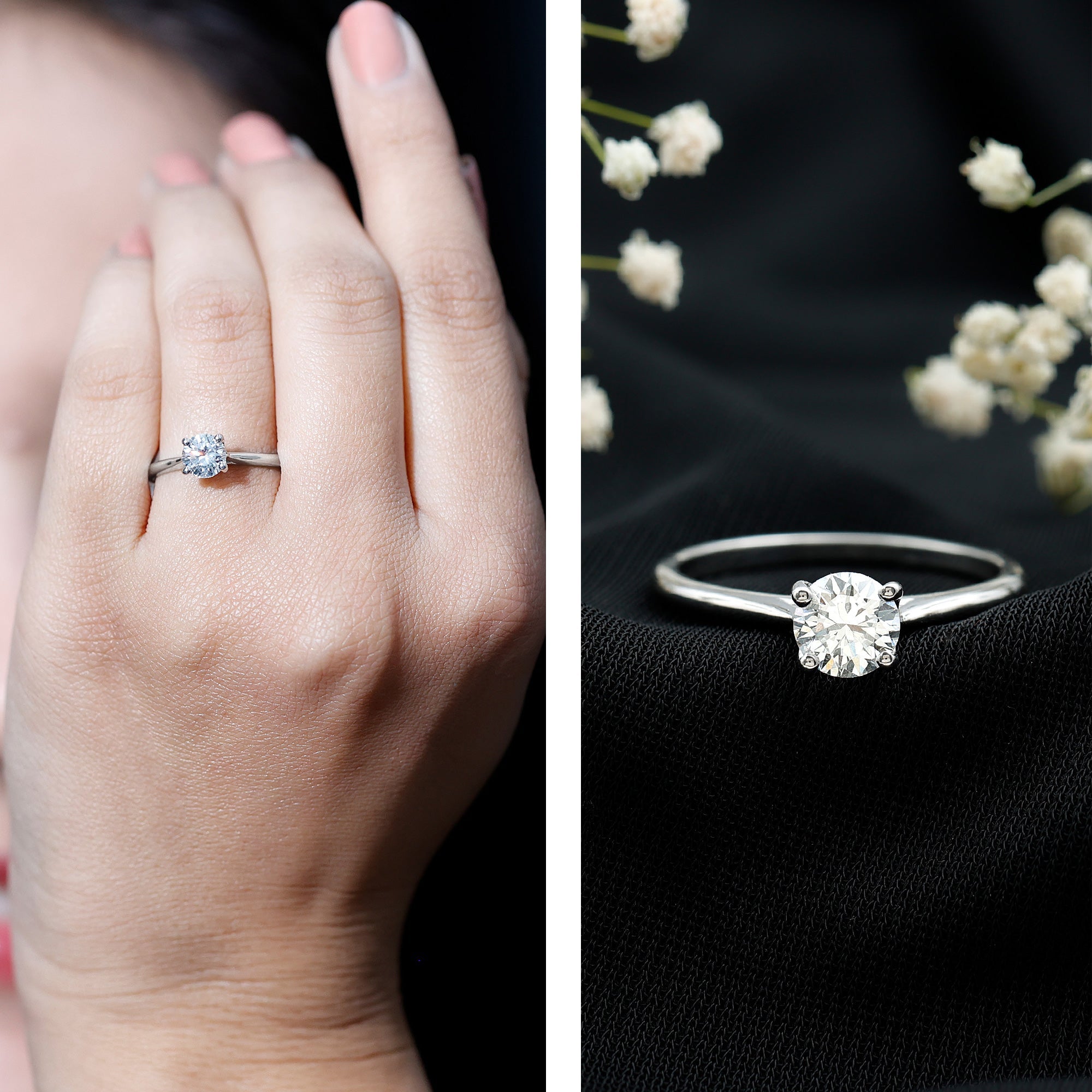 Certified Lab Grown Diamond 6 MM Circle Engagement Ring