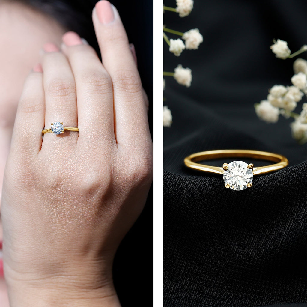 Certified Lab Grown Diamond 6 MM Circle Engagement Ring