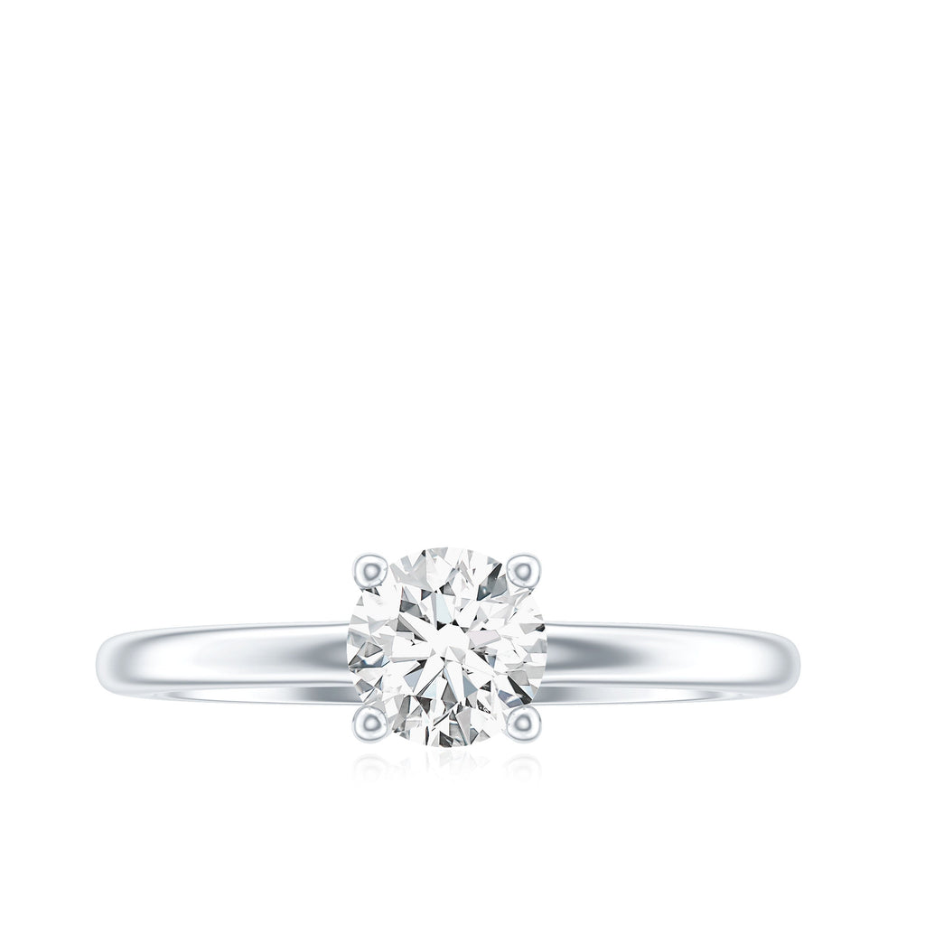 Certified Lab Grown Diamond 6 MM Round Cut Engagement Ring
